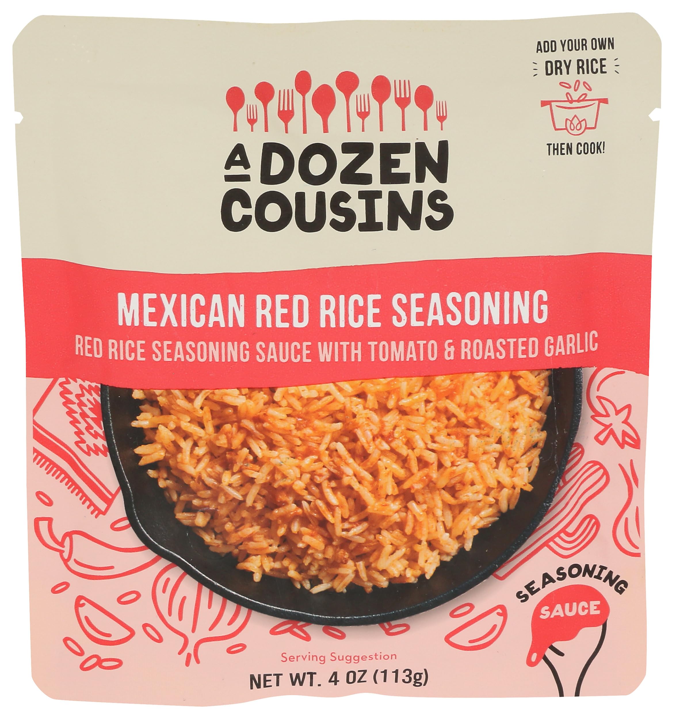 A Dozen Cousins, Sauce Rice Seasoning Mexican Red Rice, 4 Ounce