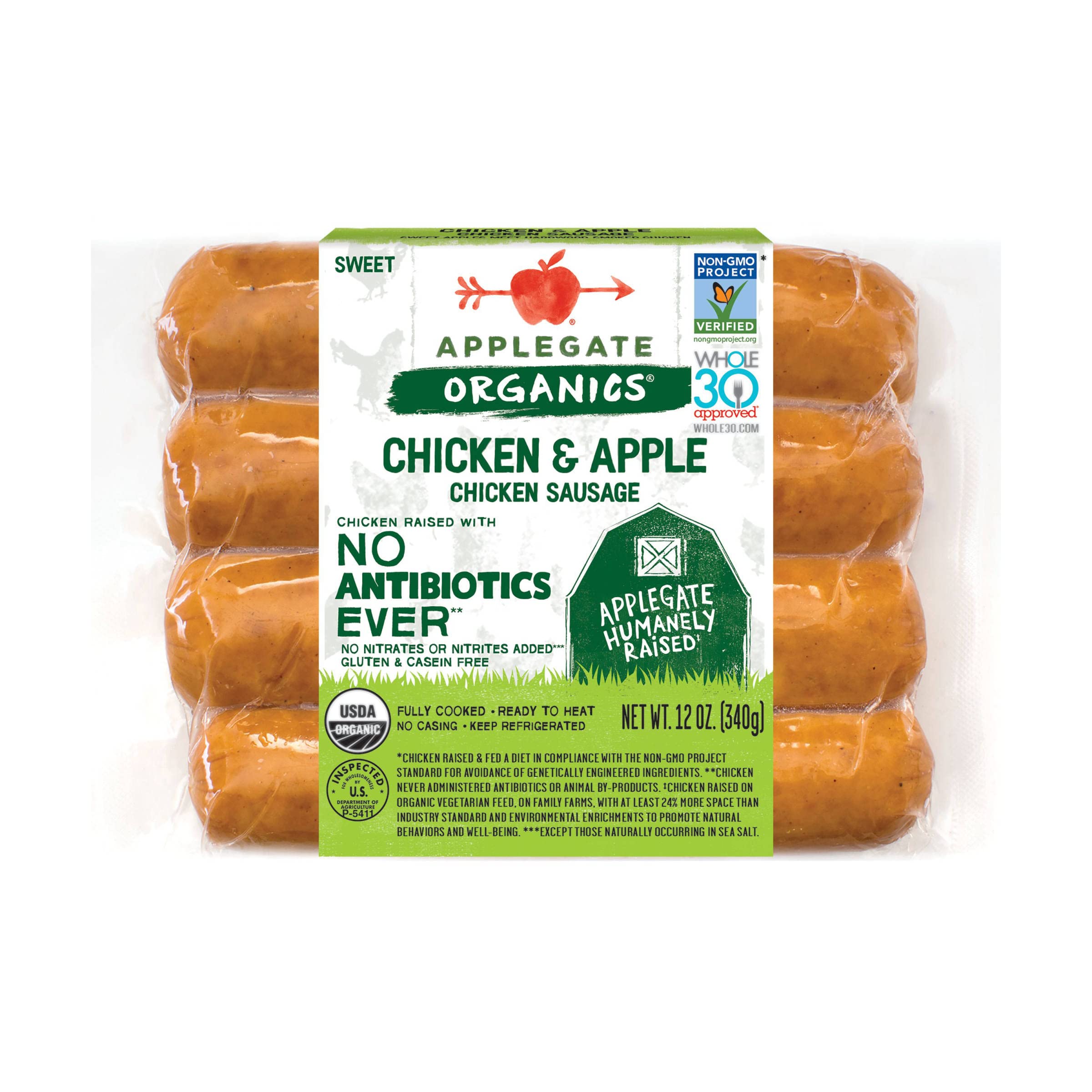 Organic Chicken & Apple Sausage | No Antibiotics Ever, Whole30 Approved, All Natural Ingredients, Full Cooked, Perfect for busy weeknights