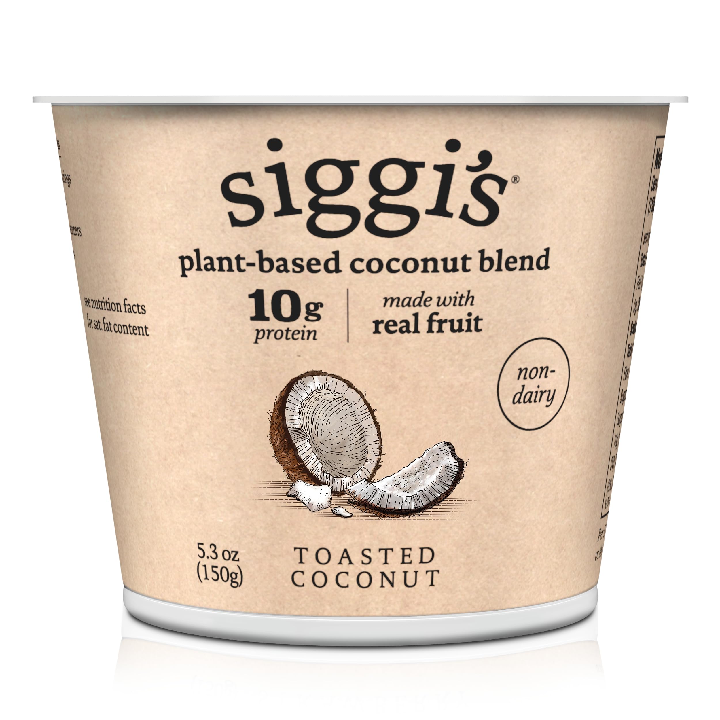 siggi’s Plant-Based Coconut Blend, Toasted Coconut, 5.3 oz Cup