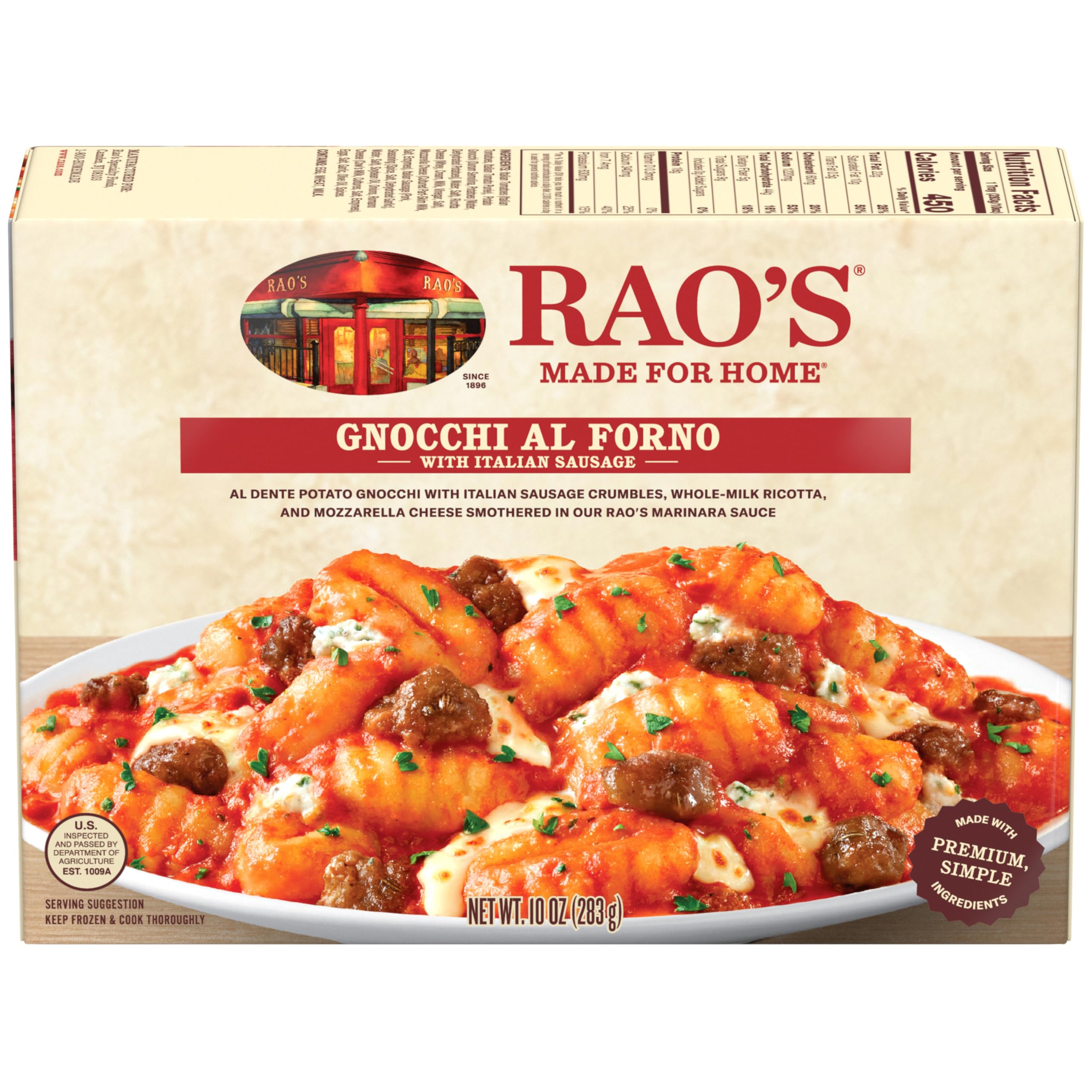 Rao's Made For Home Gnocchi al Forno with Italian Sausage Frozen, 10 Oz