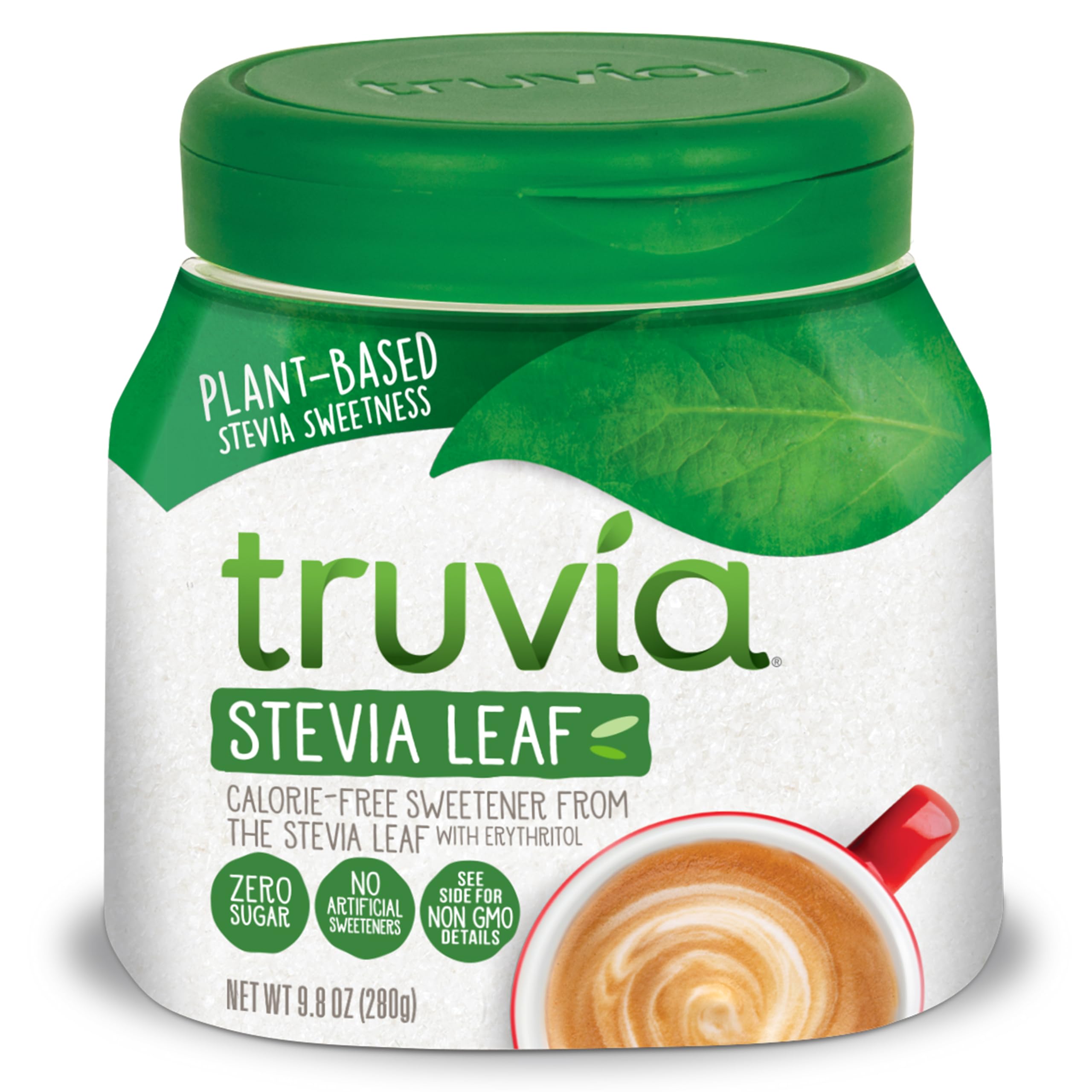 Sweetener Natural Calorie Free, 9.8 Ounce | Spoonable jar; 3/4 tsp = 2 tsp sugar; stevia leaf, erythritol; non-GMO, gluten-free, kosher; diabetic & keto