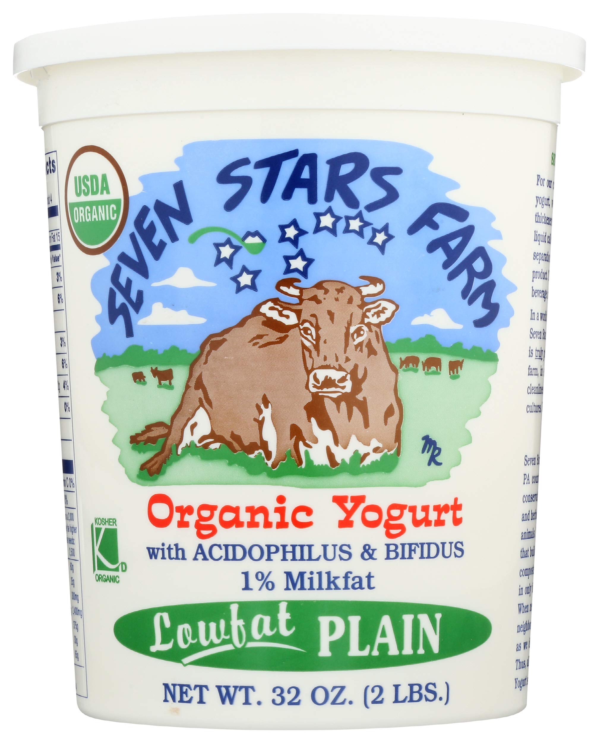 Seven Stars Dairy Yogurt, Low-fat Plain, 32 oz (frozen)