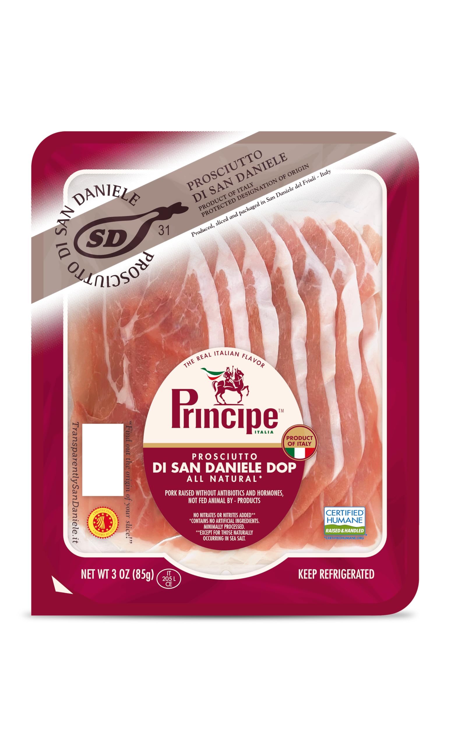 Principe Sliced Prosciutto di San Daniele, 3 OZ