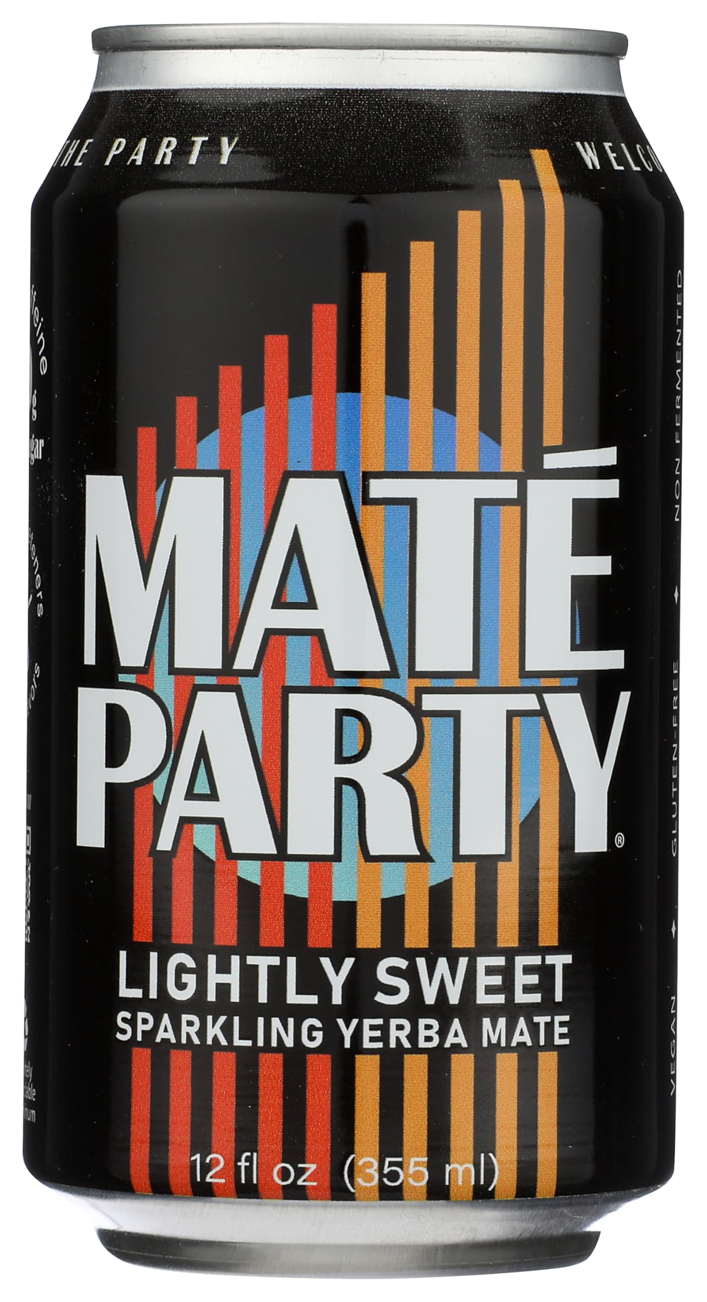 Mate Party Lightly Sweet Sparkling Yerba Mate, 12 FZ