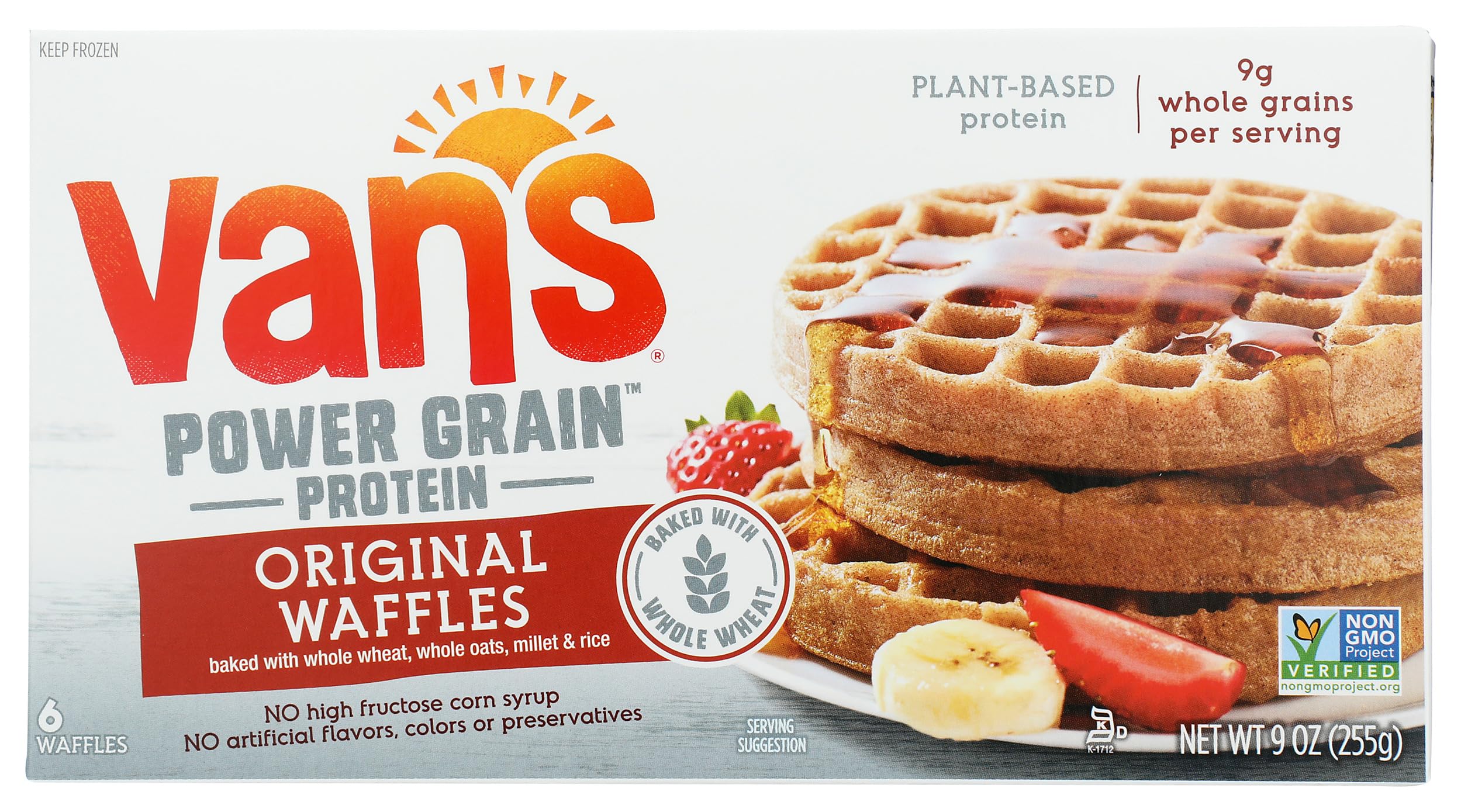 Vans International Foods Power Grains Waffles, 9 OZ