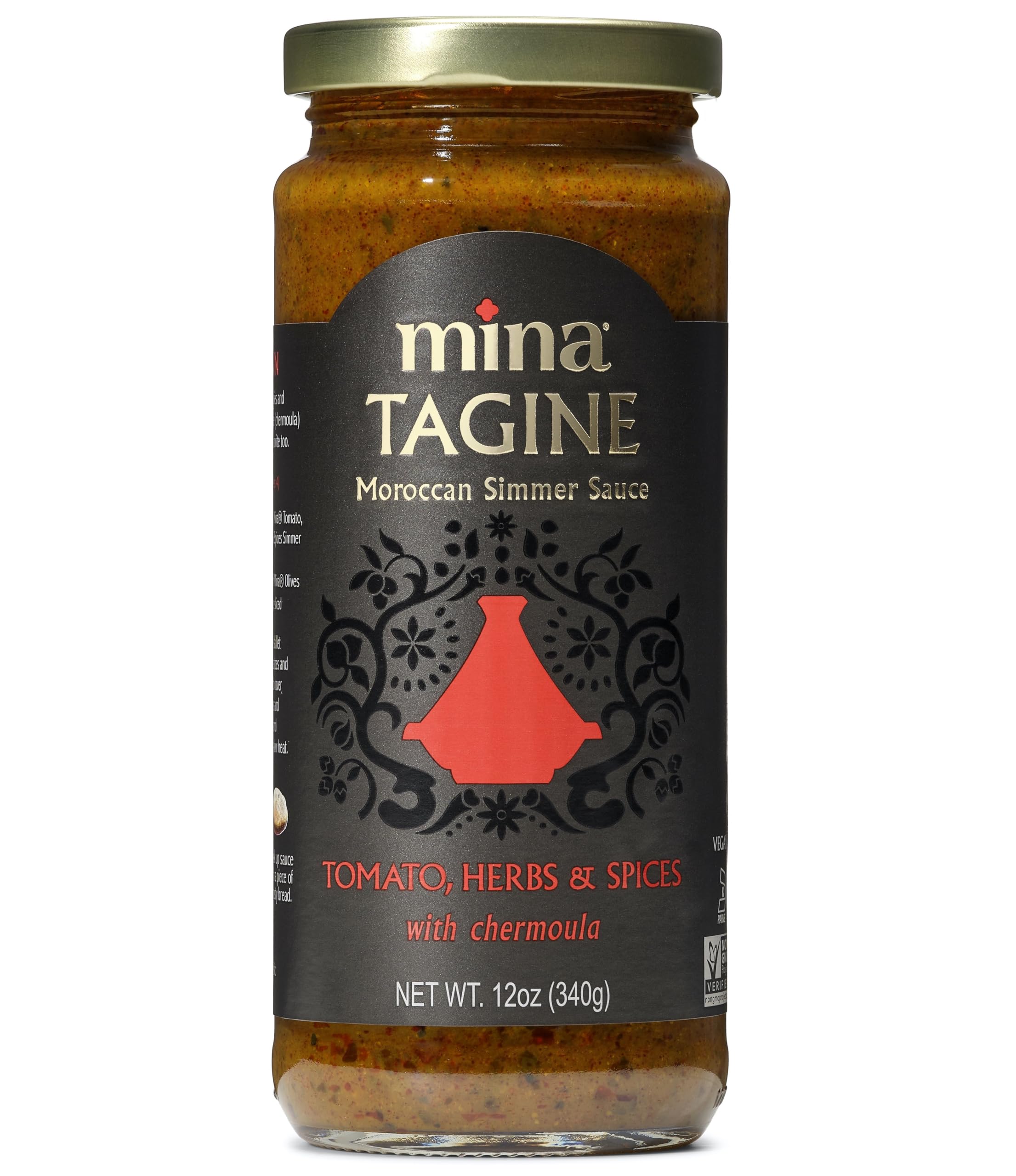 Mina Tagine Moroccan Fish Simmer Sauce Sauce, 12 oz - Tomato, Herbs & Spices, Moroccan Chermoula Sauce, Made with Lemon & Olive Oil, Tagine Seasoning, Moroccan Spices
