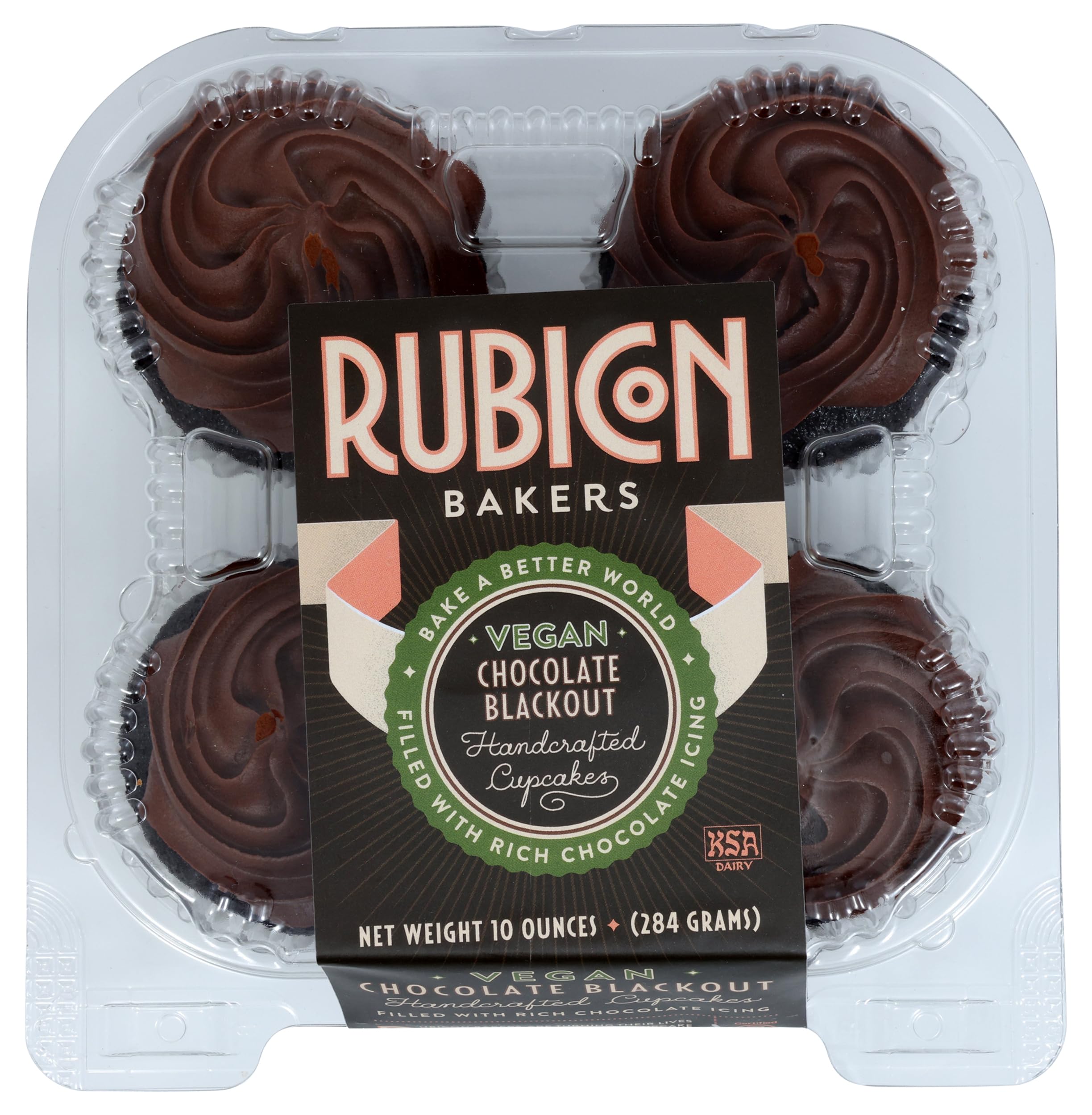 Cupcake Vegan Chocolate Blackout 4 Count, 10 Ounce
