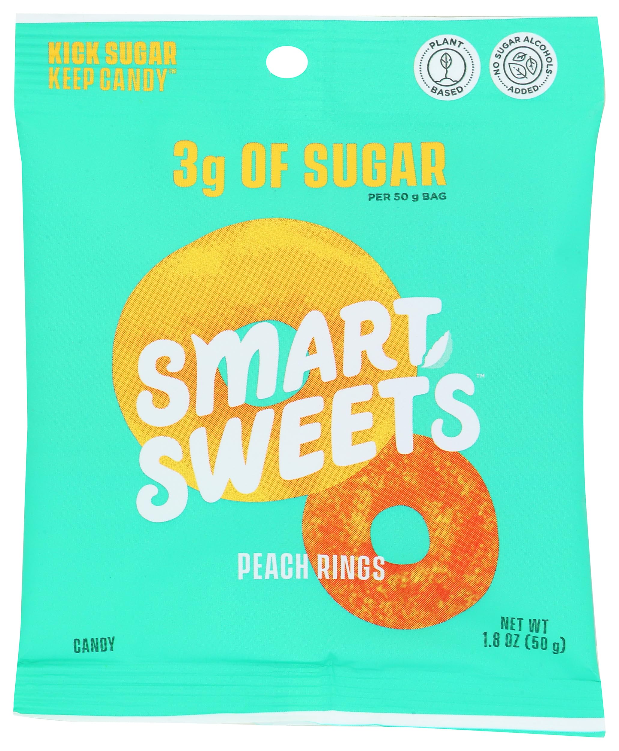 Smart Sweets, Peach Ring Gummies, 1.8 Ounce