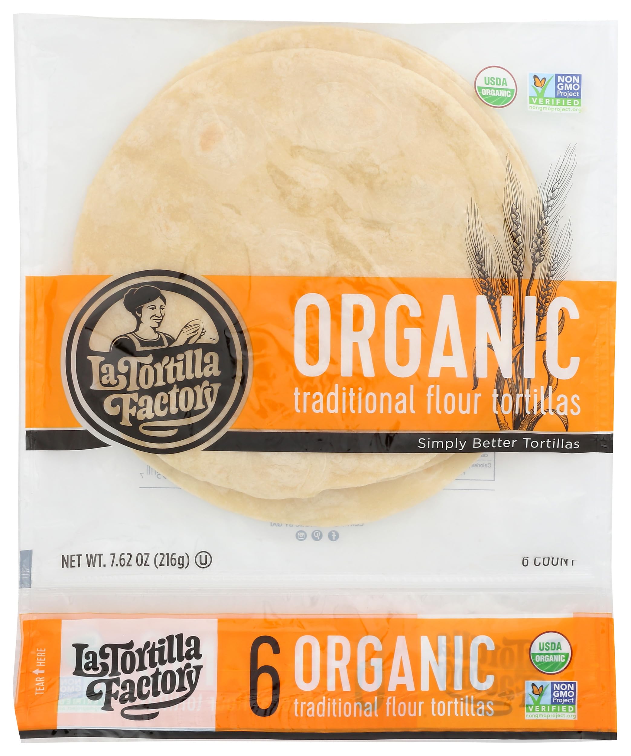 Tortilla Traditional Organic, 6 Count, 7.62 Ounce