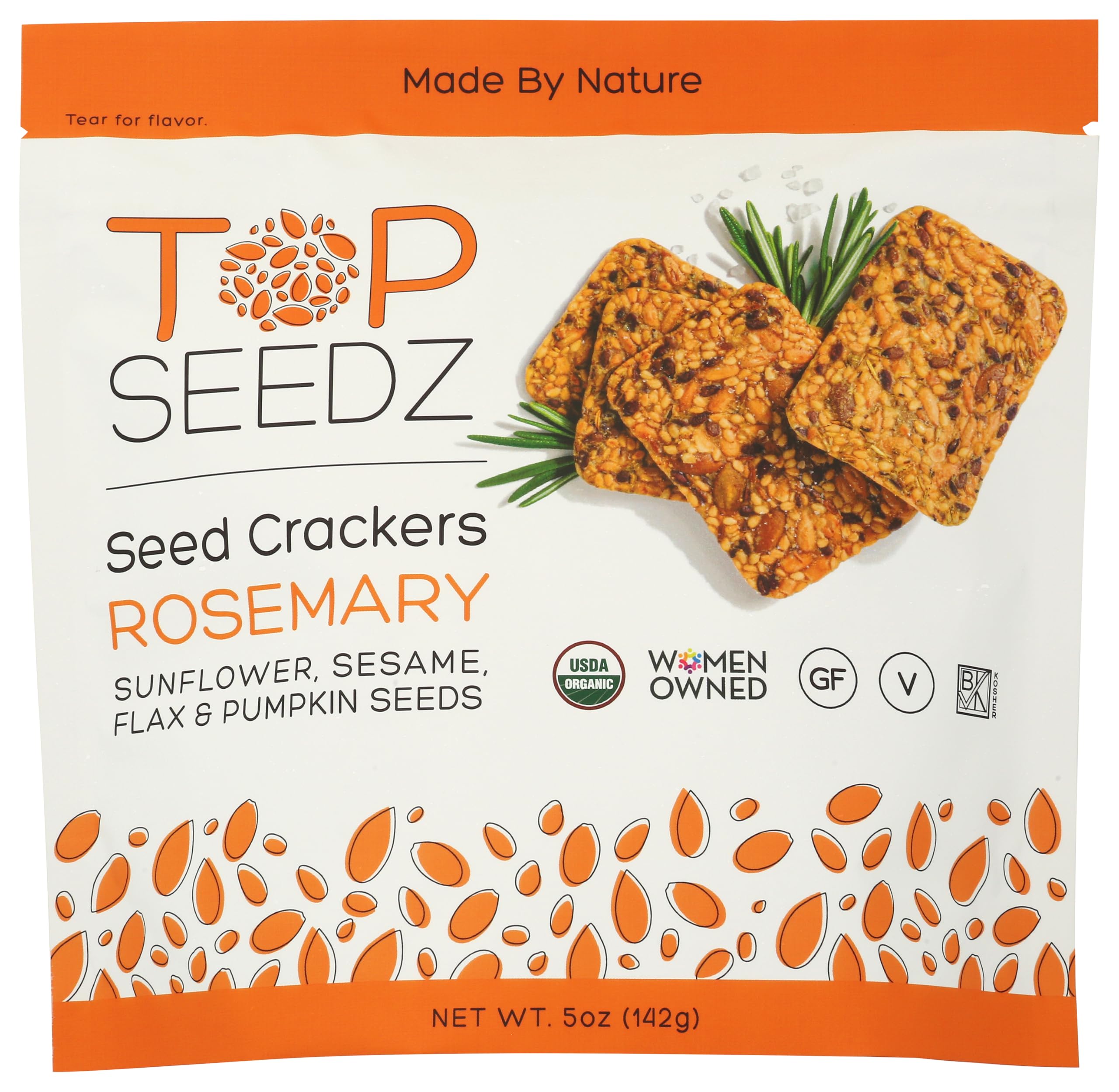 Top Seedz Organic Rosemary Crackers, 5 OZ