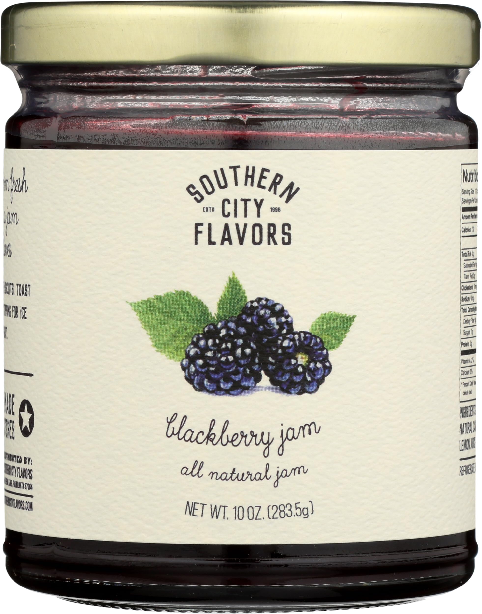 Southern City Flavors Jam Blackberry, 10 Ounce