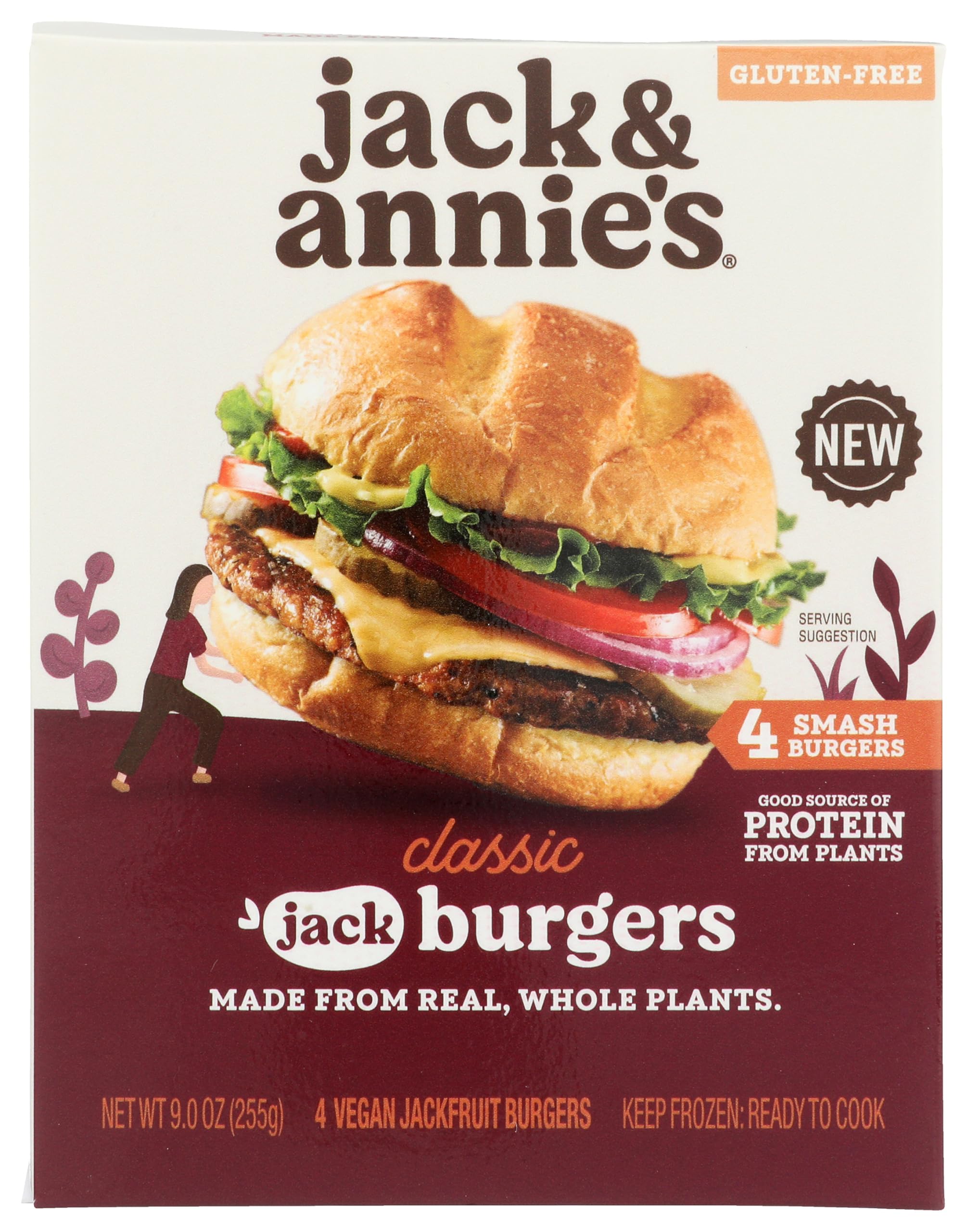 Jack & Annie's, Frozen, Patties Classic Jack Plant Based 4 Count, 9 Ounce