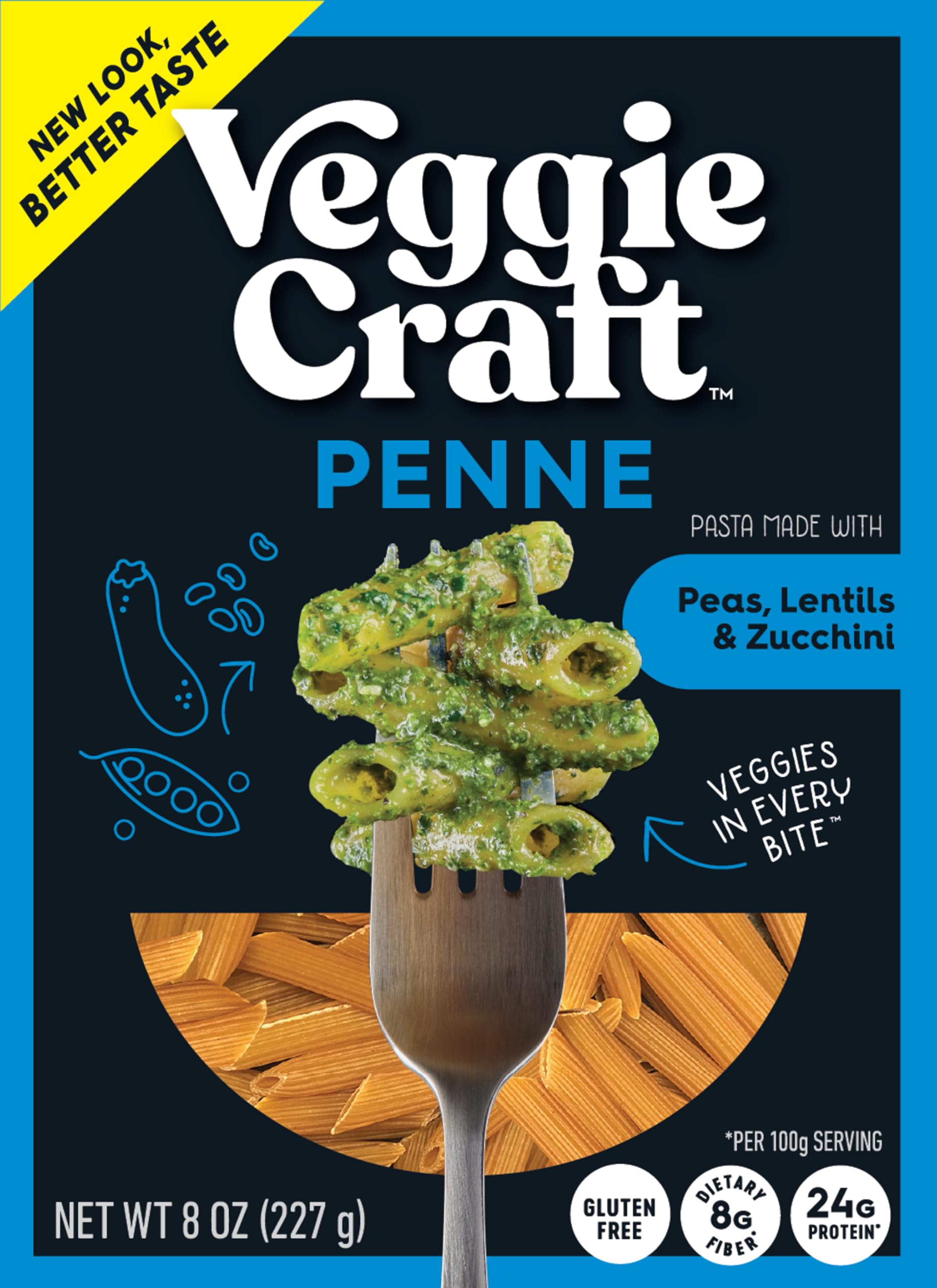 Pasta Zucchini Penne, 8 Ounce | Made with lentils peas and zucchini for gluten free meals ideal for pasta dishes salads meal prep and family dinners.