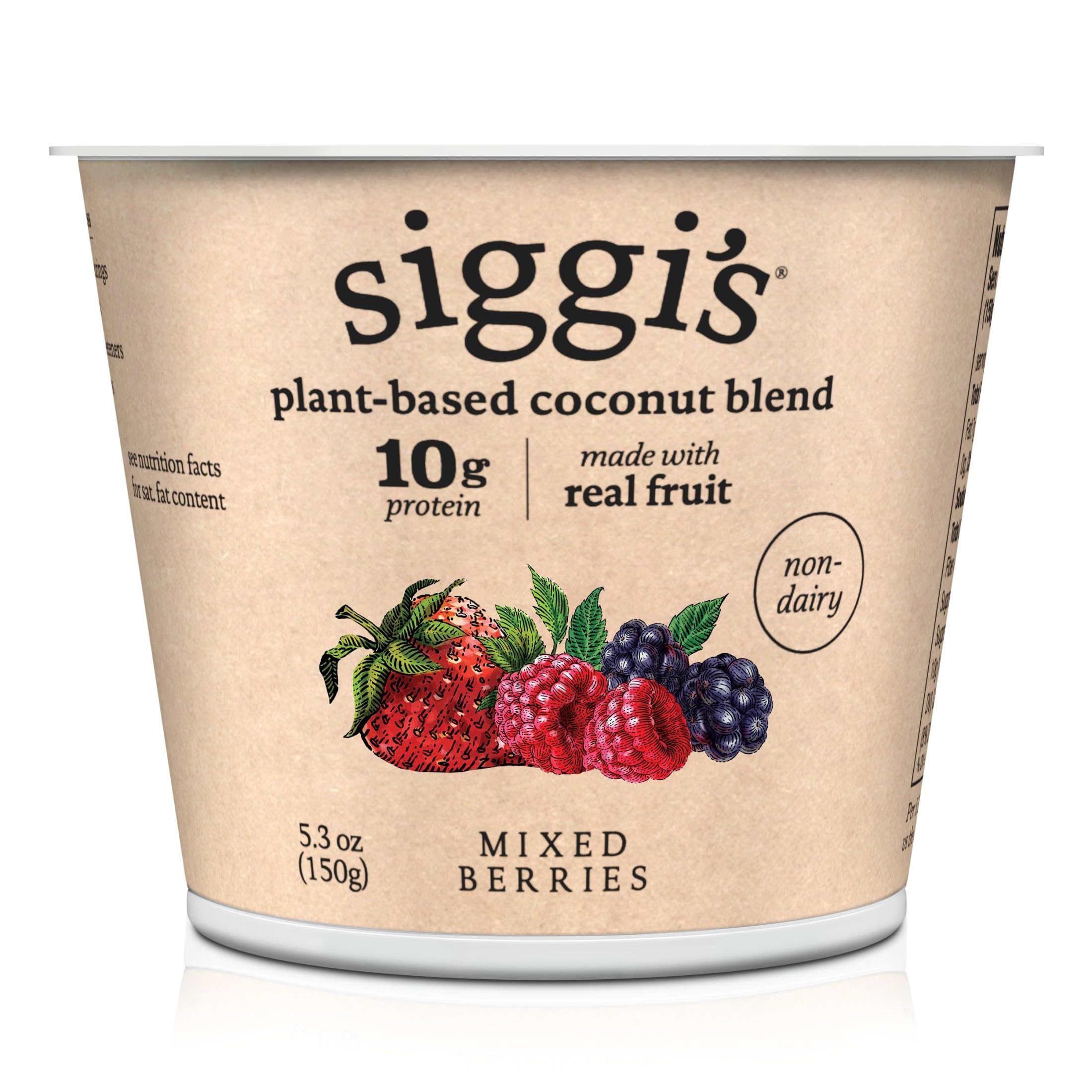 siggi’s Plant-Based Coconut Blend, Mixed Berry, 5.3 oz Cup