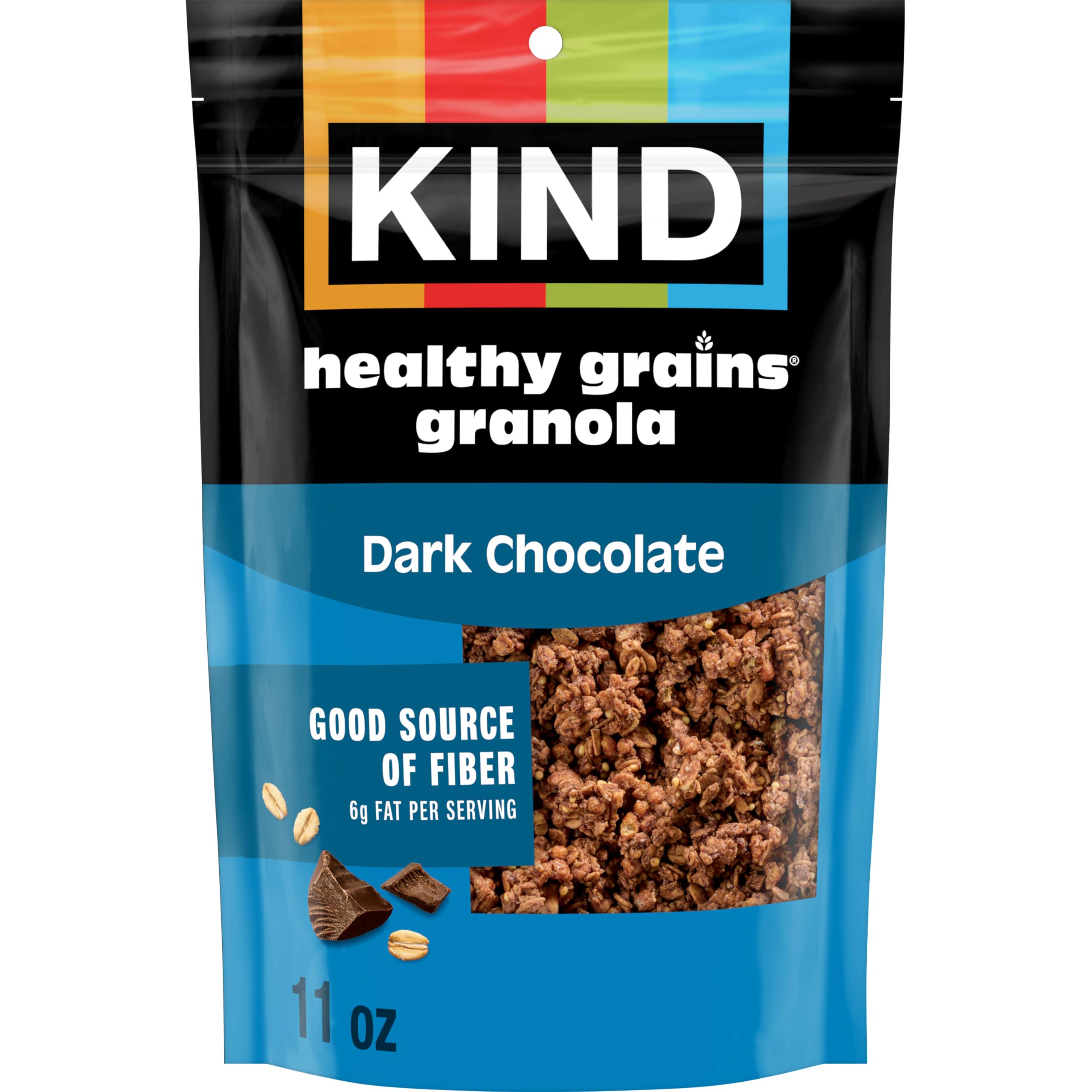 Kind Healthy Grains Granola, Dark Chocolate Clusters, Gluten Free, Healthy Snack Mix, 10g Protein, 11oz, 1 Count
