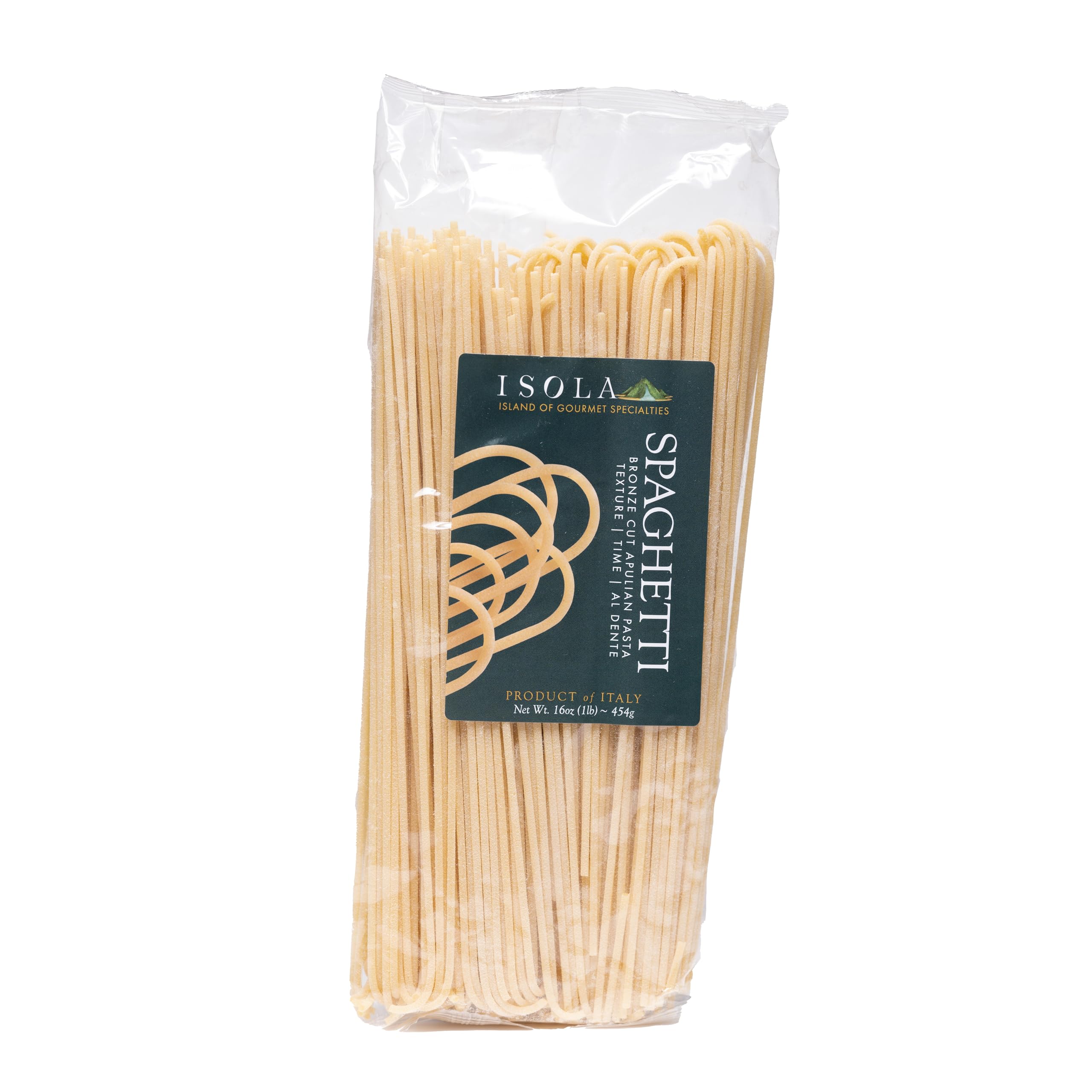 Isola Bronze Cut Spaghetti with Arch, 16 oz Bag – Authentic Italian Pasta, Made with 100% Durum Wheat Semolina – Traditional Bronze Cut Spaghetti con Arco for Superior Sauce Absorption & Gourmet