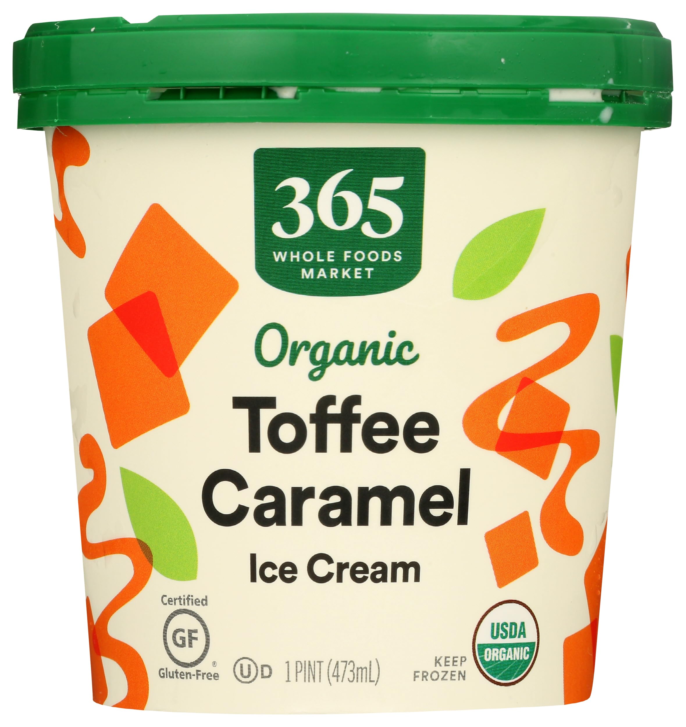 Organic Toffee Caramel Swirl Ice Cream, 1 pint