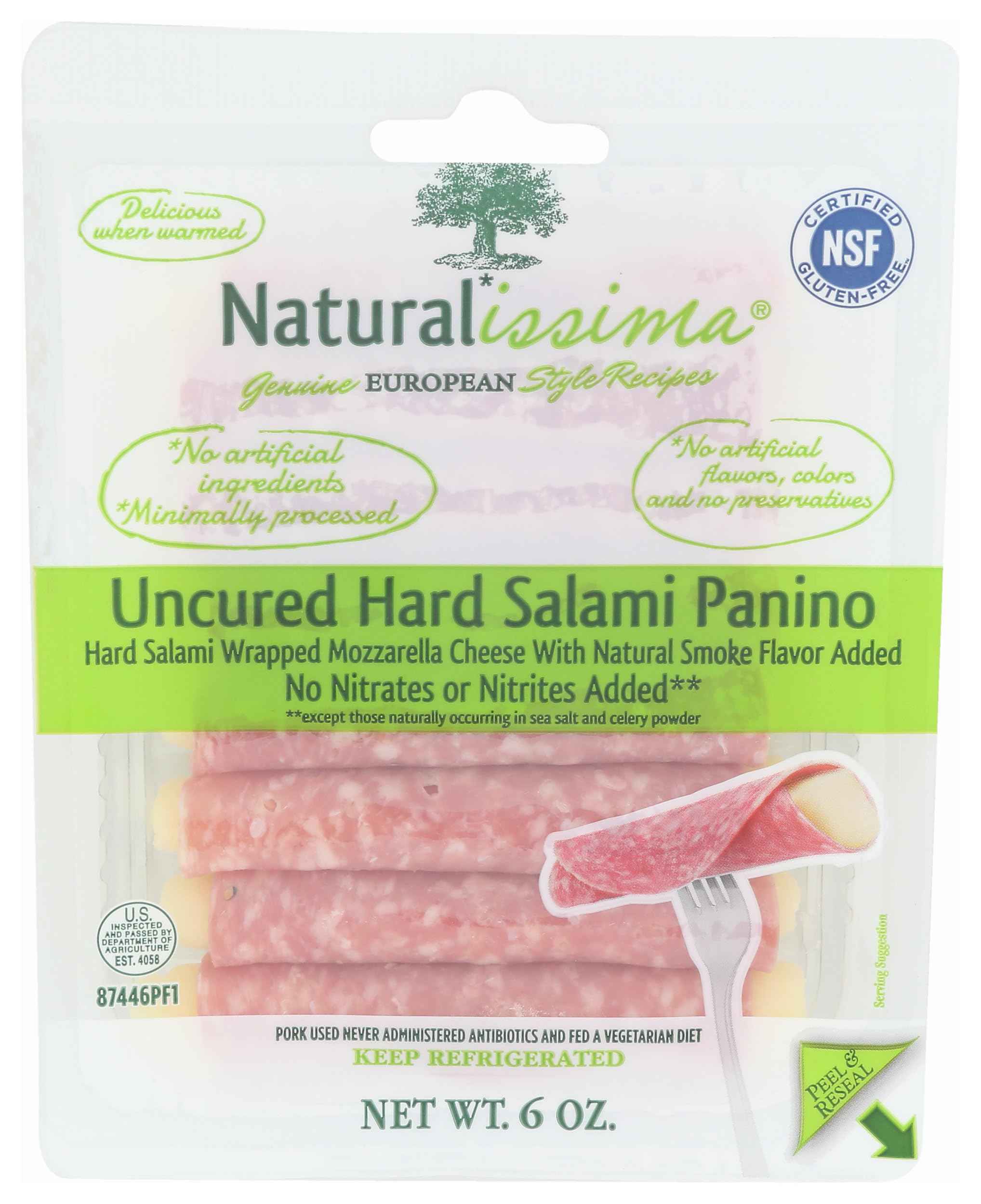 Salami Hard Panino Uncured, 6 Ounce