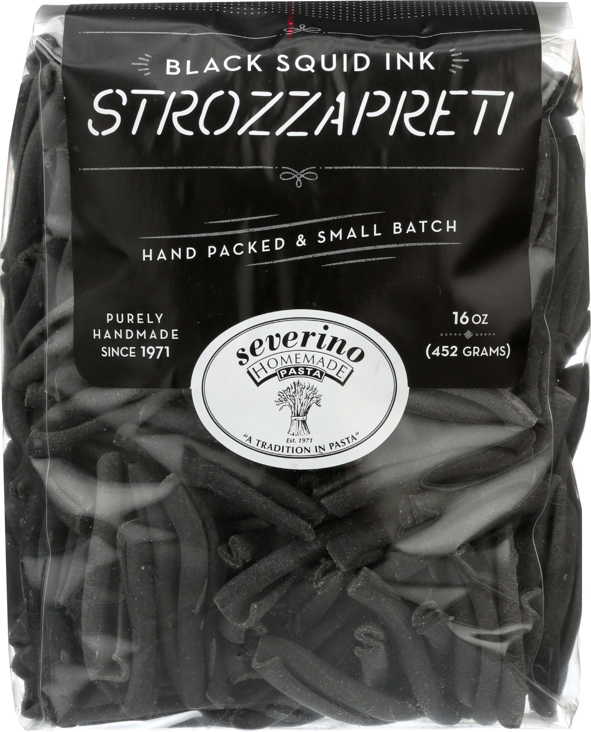 Severino, Pasta Strozzapreti Squid Ink, 16 Ounce