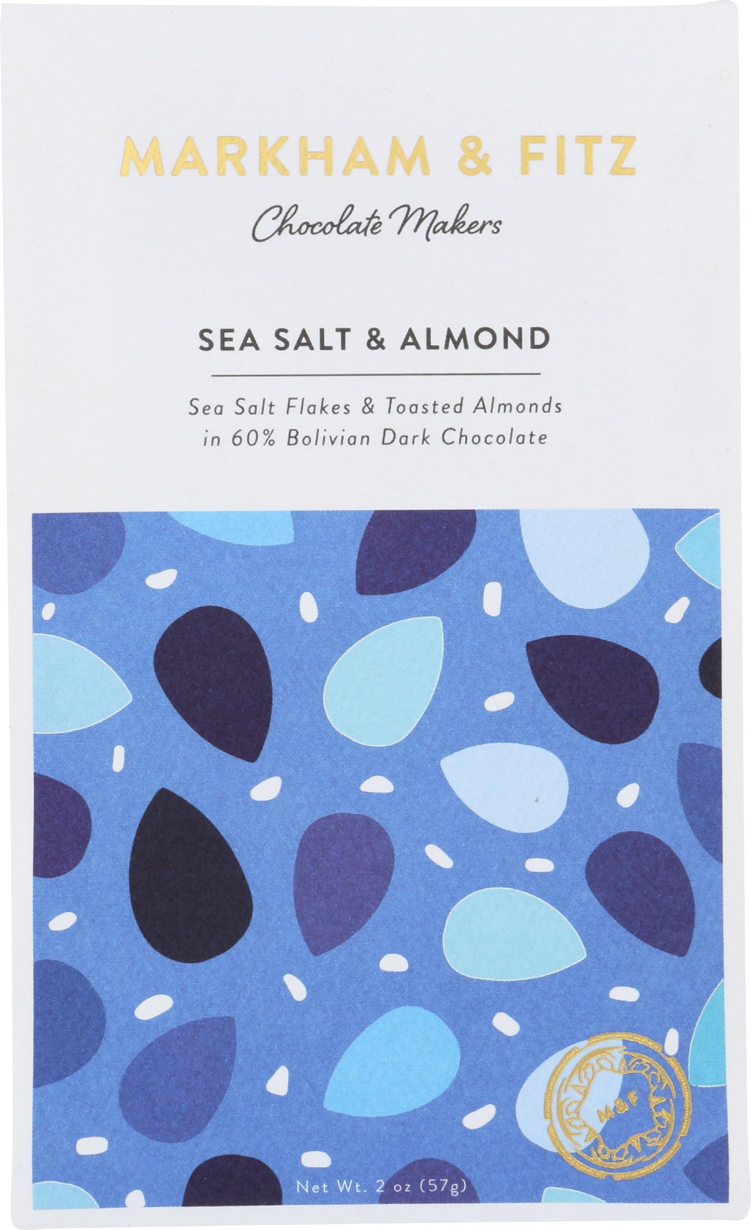 Markham & Fitz Sea Salt and Almond Dark Chocolate Bar, 2 OZ