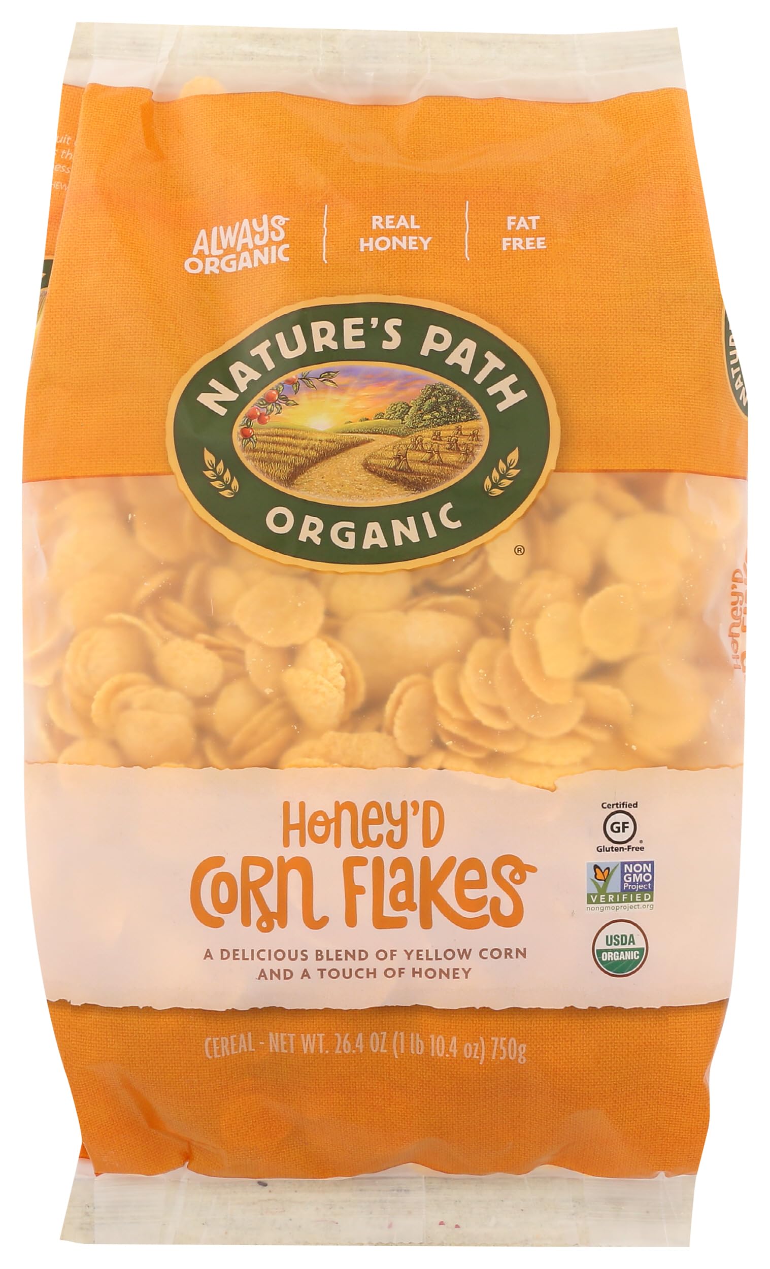 Organic Ecopac Honey'D Corn Flakes, 26.4 Ounce