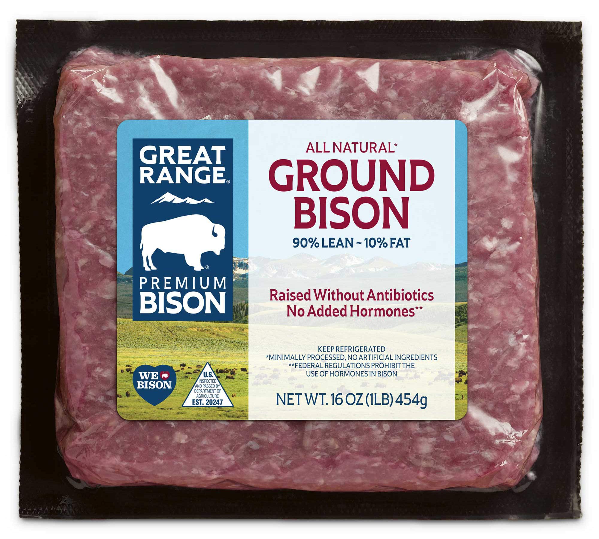 Great Range 90%/10% Ground Bison Brick, 1 lb