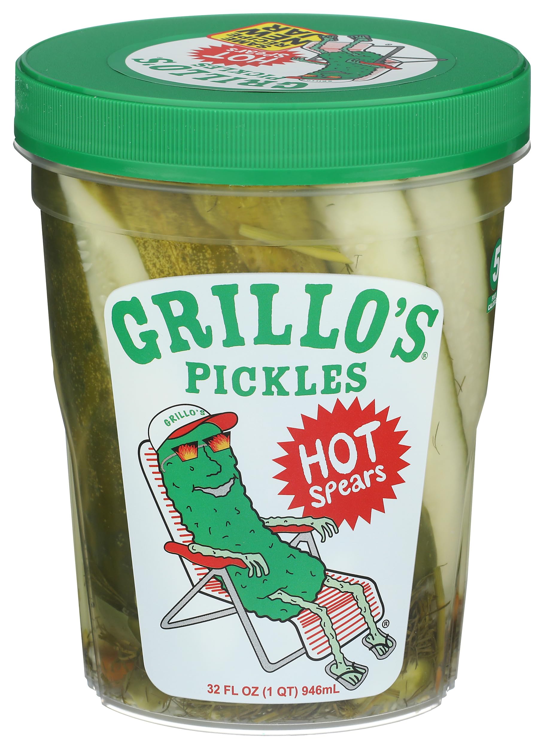 Grillos Pickles Hot Pickle Spears, 32 FZ