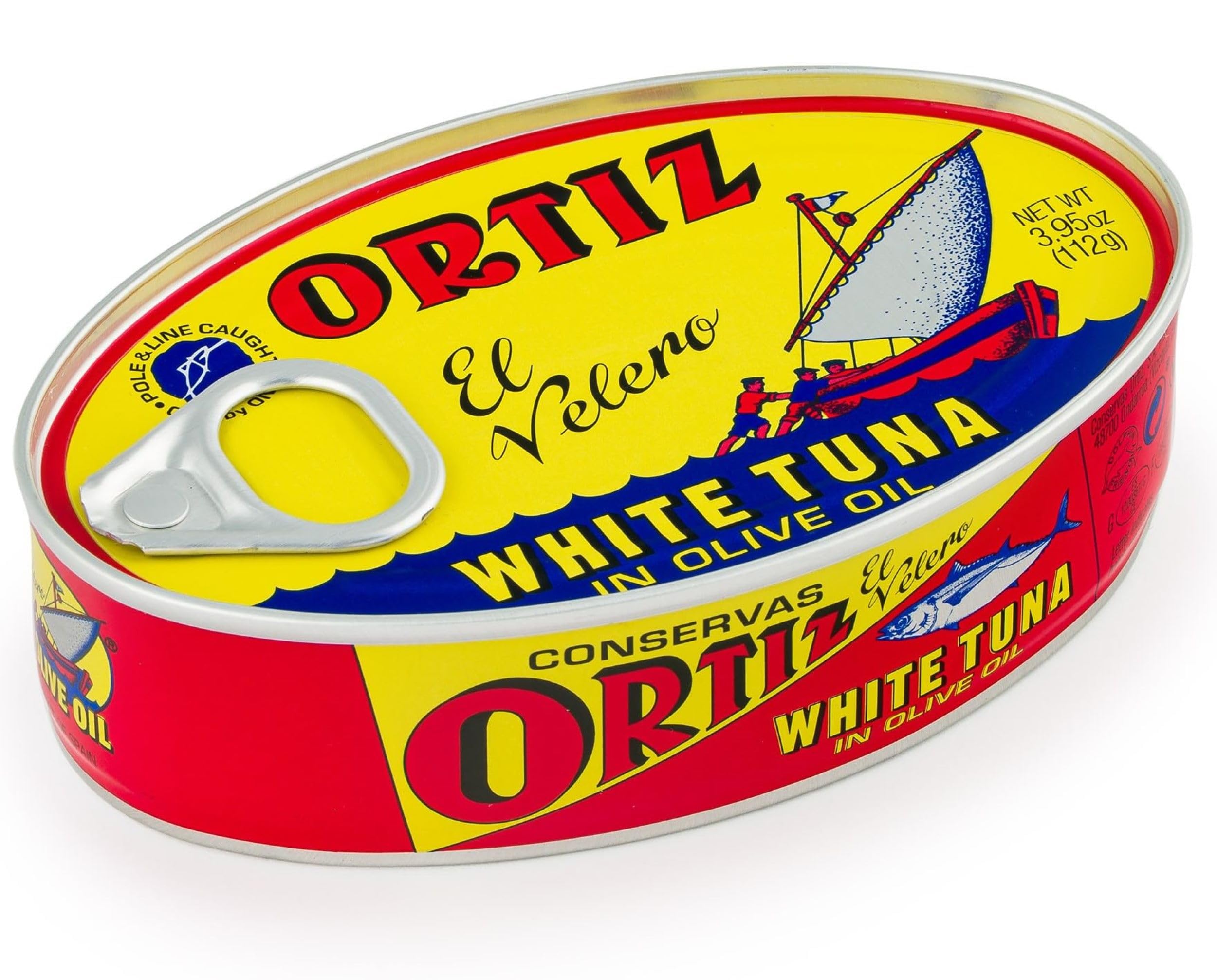Ortiz White Tuna in Olive Oil, Wild Caught in Spain, 3.95 oz | Bonito del Norte Spanish Wild Caught Albacore Tuna, Tender Slices Hand Packed in Spain, High in Protein & Omega 3 Fats