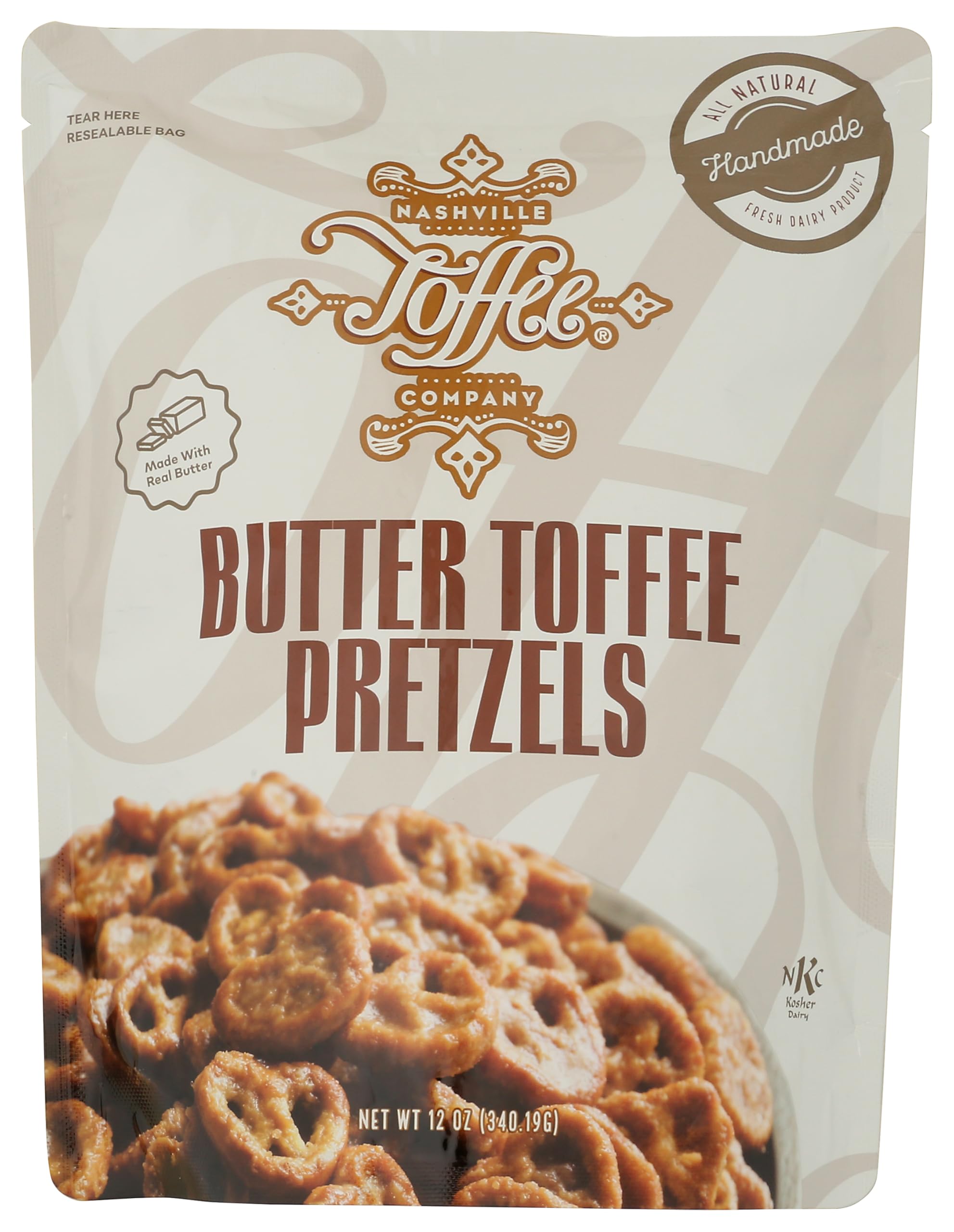 Nashville Toffee Company Butter Toffee Pretzels, 12 Ounce