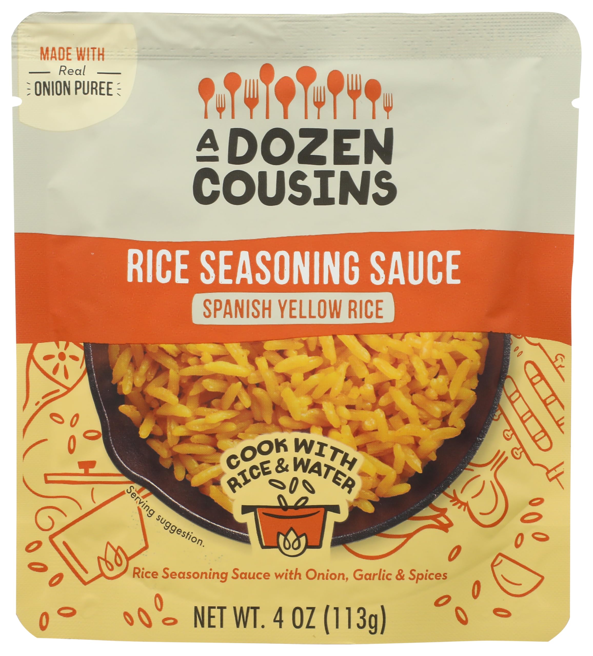 A Dozen Cousins Rice Seasoning Sauce - Spanish Yellow, 4 OZ