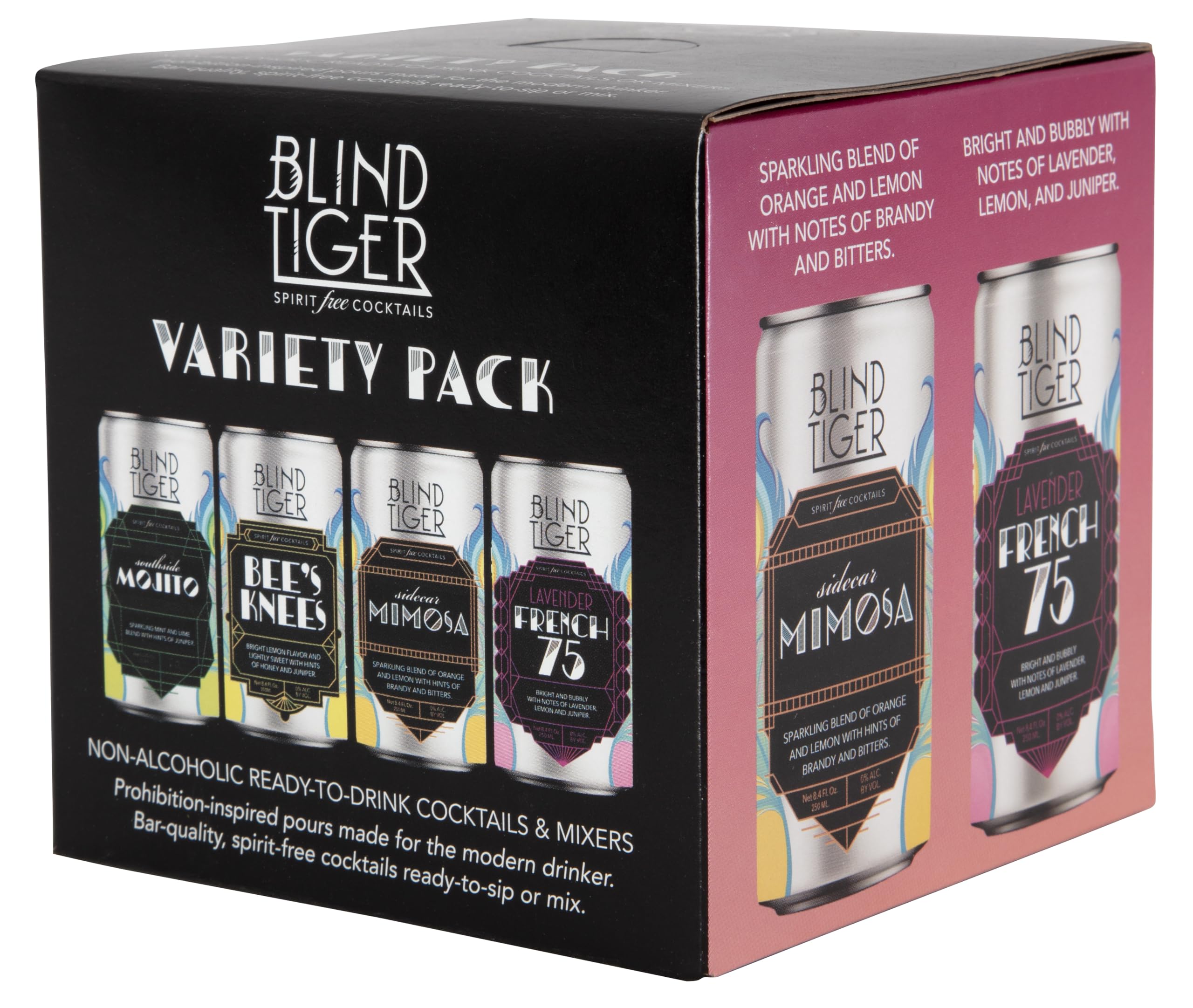 Blind Tiger Variety Pack II - Non-Alcoholic Cocktail - Award-Winning Crafted Refreshment - Ready to Drink or Mix - 8.4oz Per Can