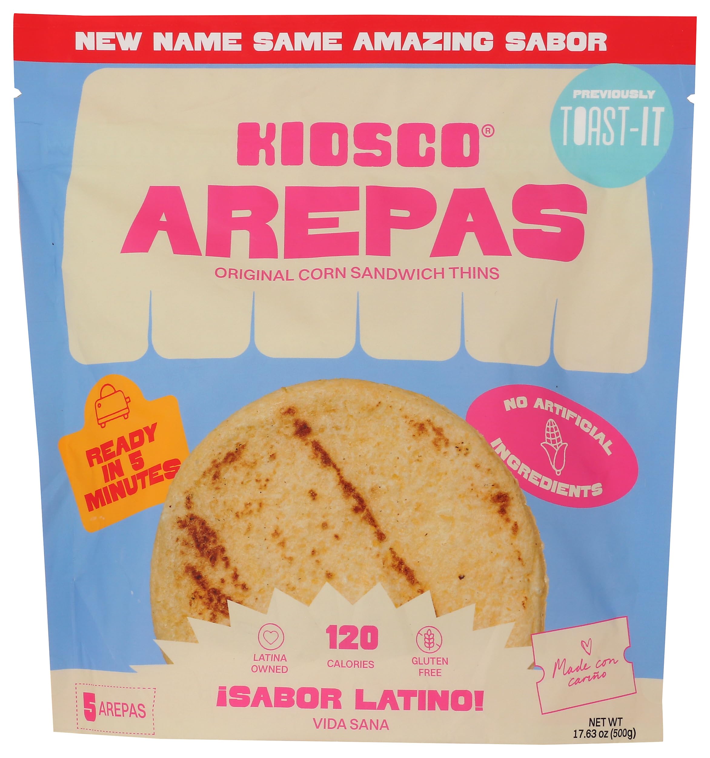 Kiosco Original Arepas 5 Count, 17.63 OZ