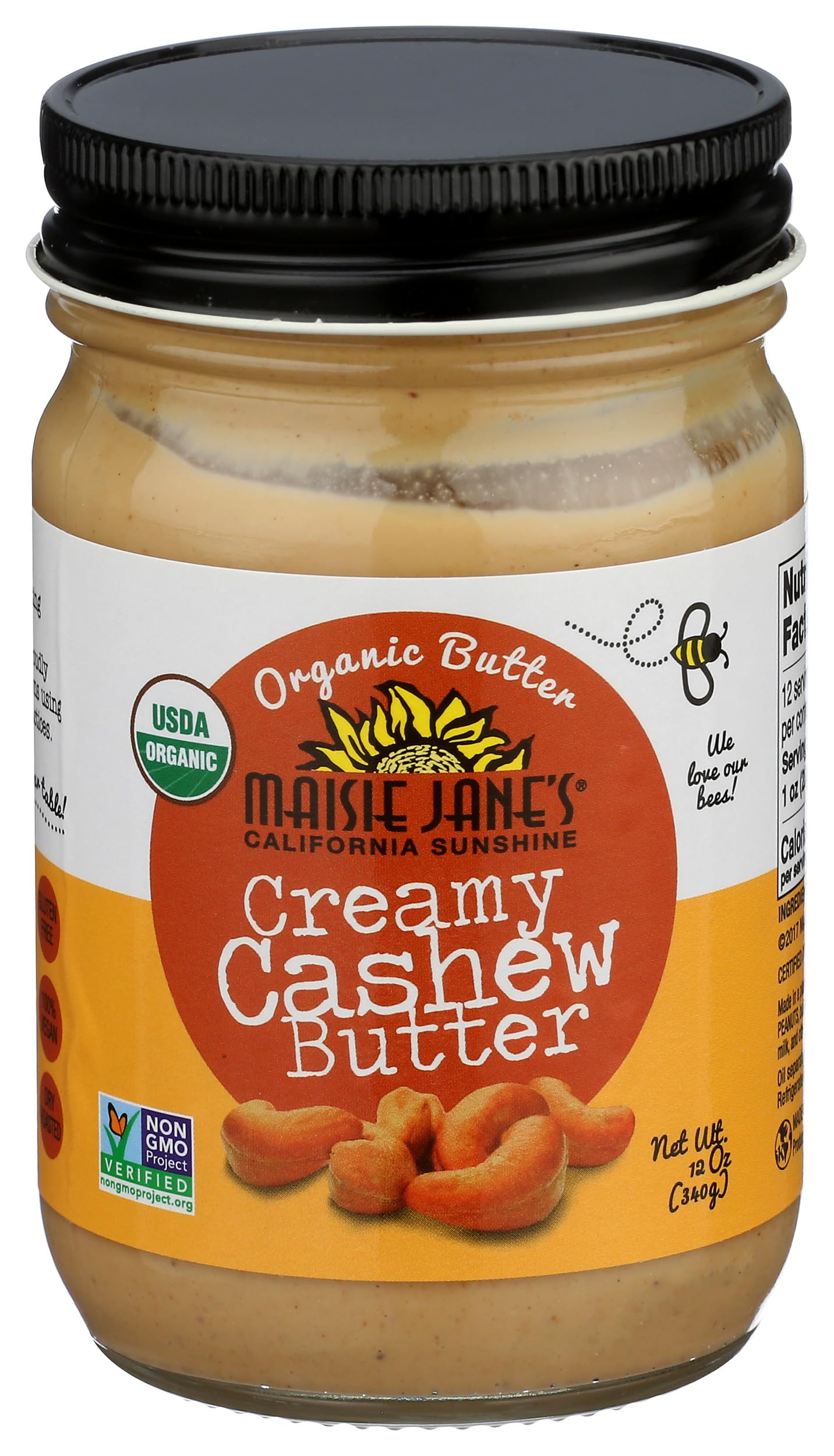 Maisie Janes Organic Creamy Cashew Butter, 12 OZ