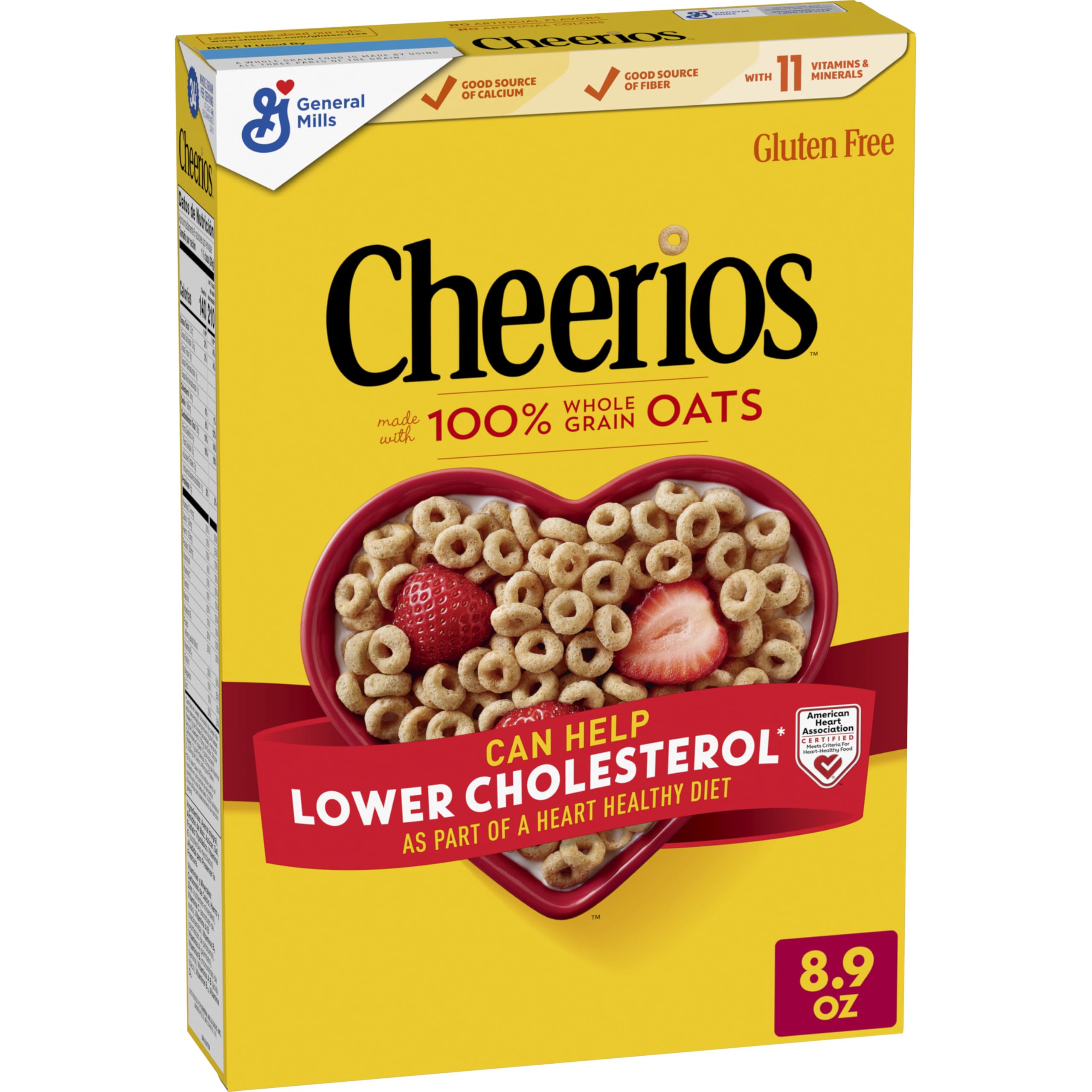 Heart Healthy Gluten Free Breakfast Cereal, 8.9 oz | 100% Whole Grain Oats, Soluble Fiber for Cholesterol, 34g Whole Grain, 11 Vitamins & Minerals