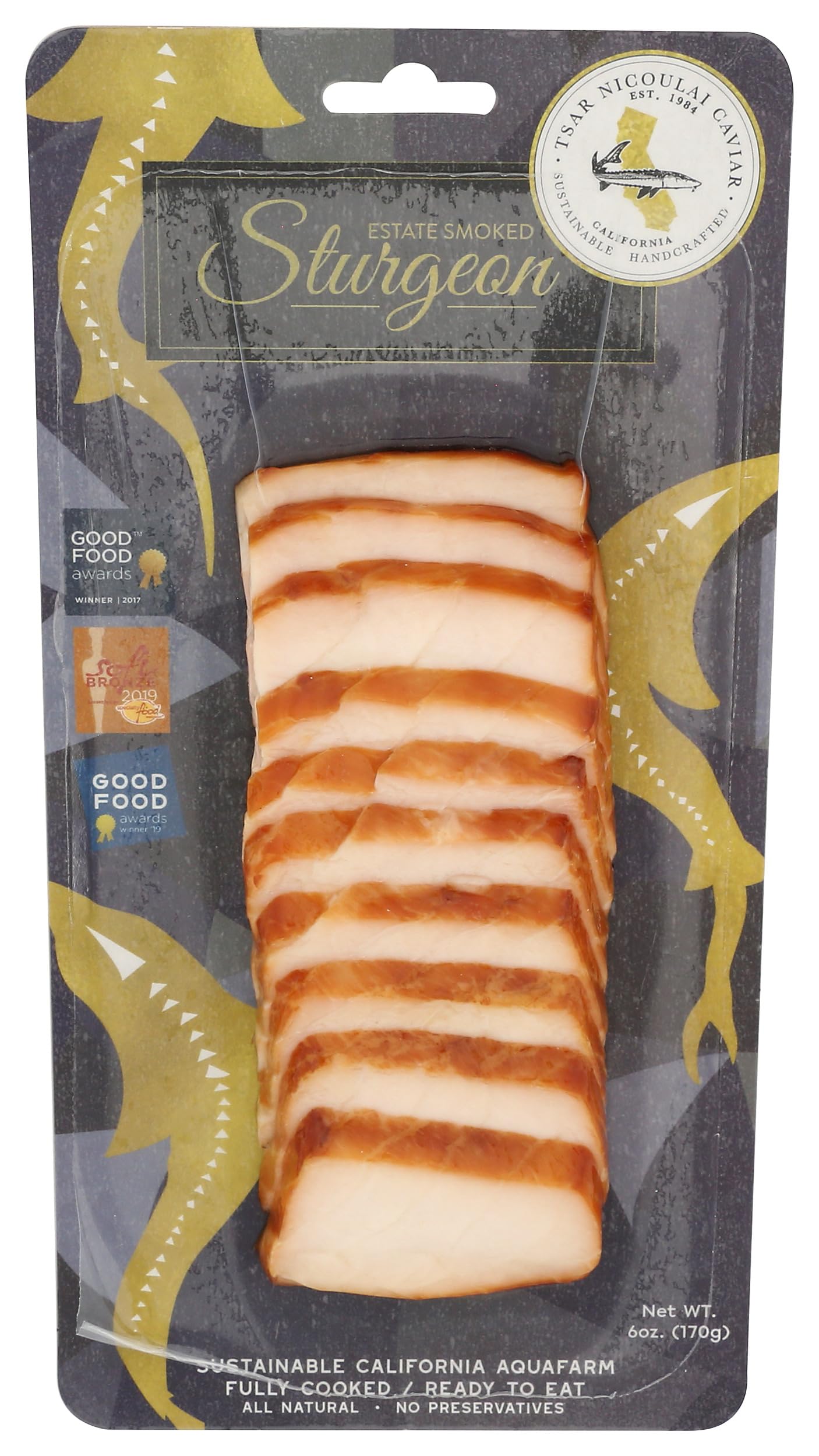 Sturgeon Smoked Farm Raised Previously Frozen, 6 Ounce