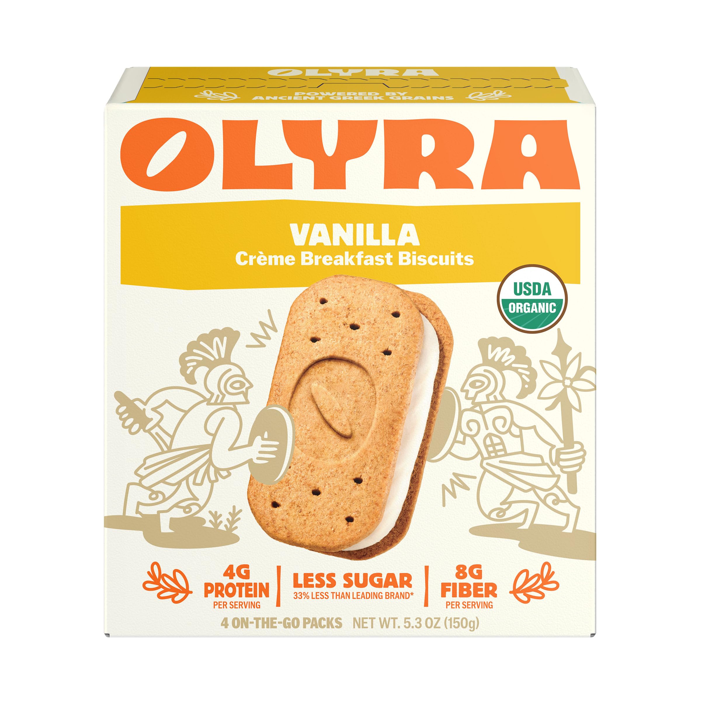 Olyra Organic Vanilla Cream Filled Breakfast Biscuit, 5.3 OZ