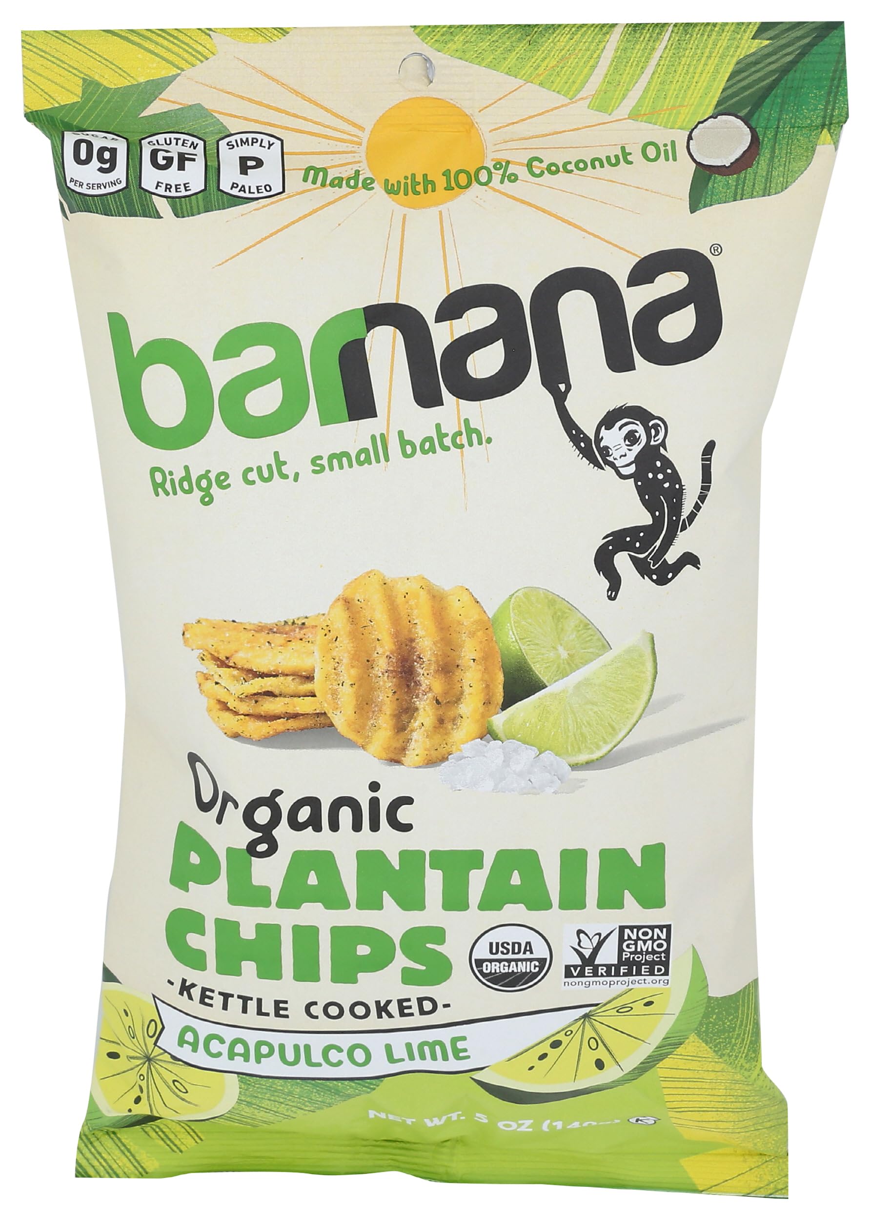 Plantain Chips, Organic, Acapulco Lime, 5 Oz, 1 Count