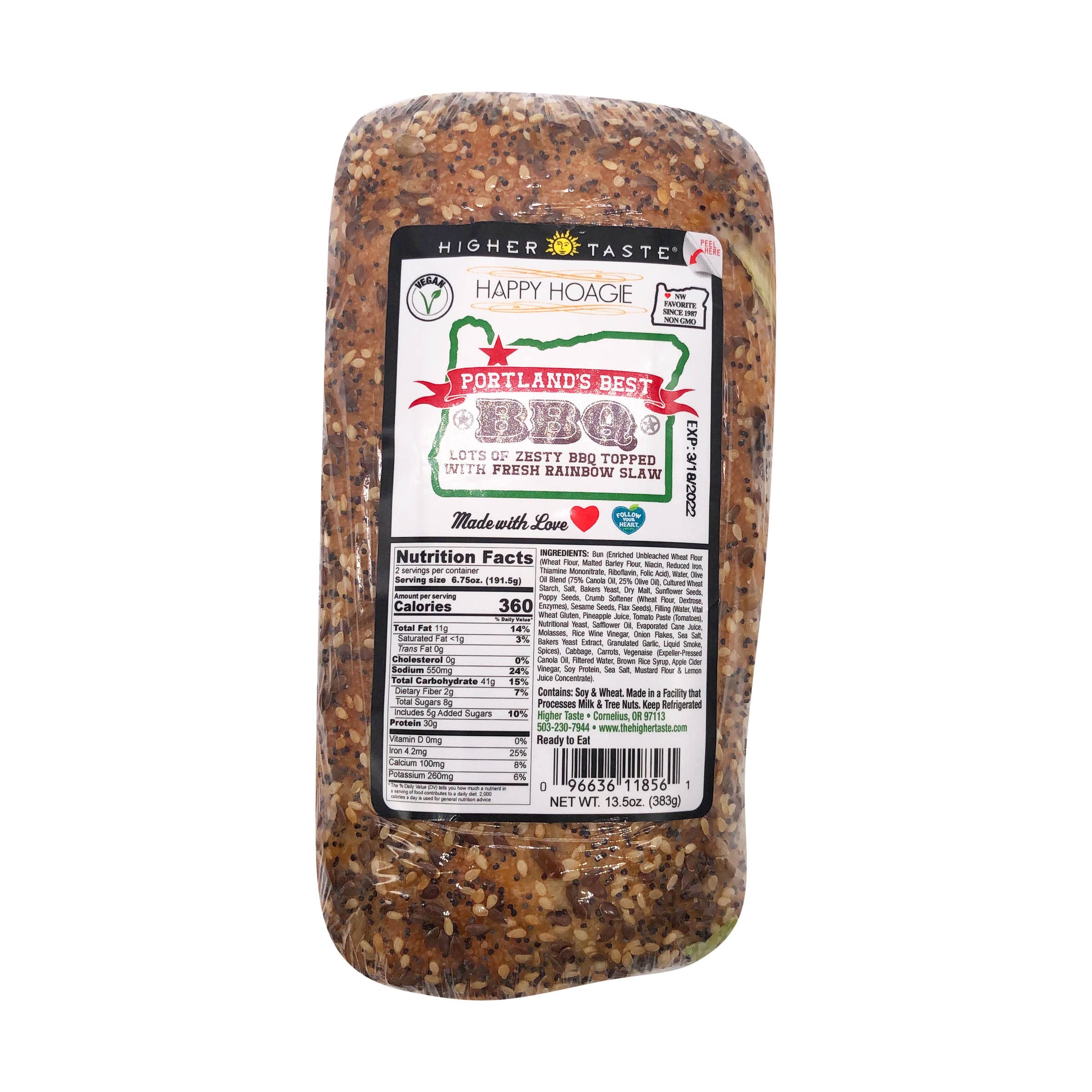 Higher Taste Portlands Best Barbeque Sandwich, 13.5 OZ