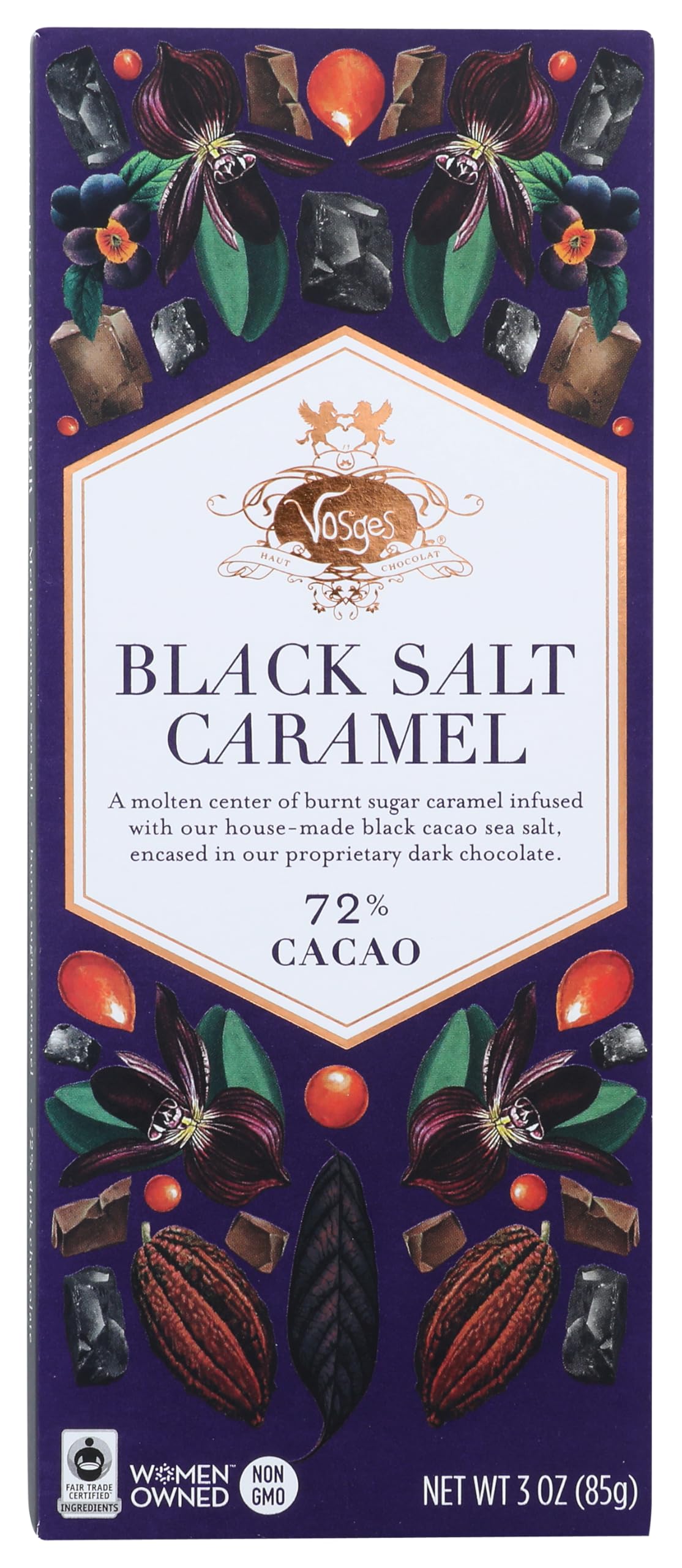 Vosges Haut-Chocolat Black Salt Caramel, 3oz Bar