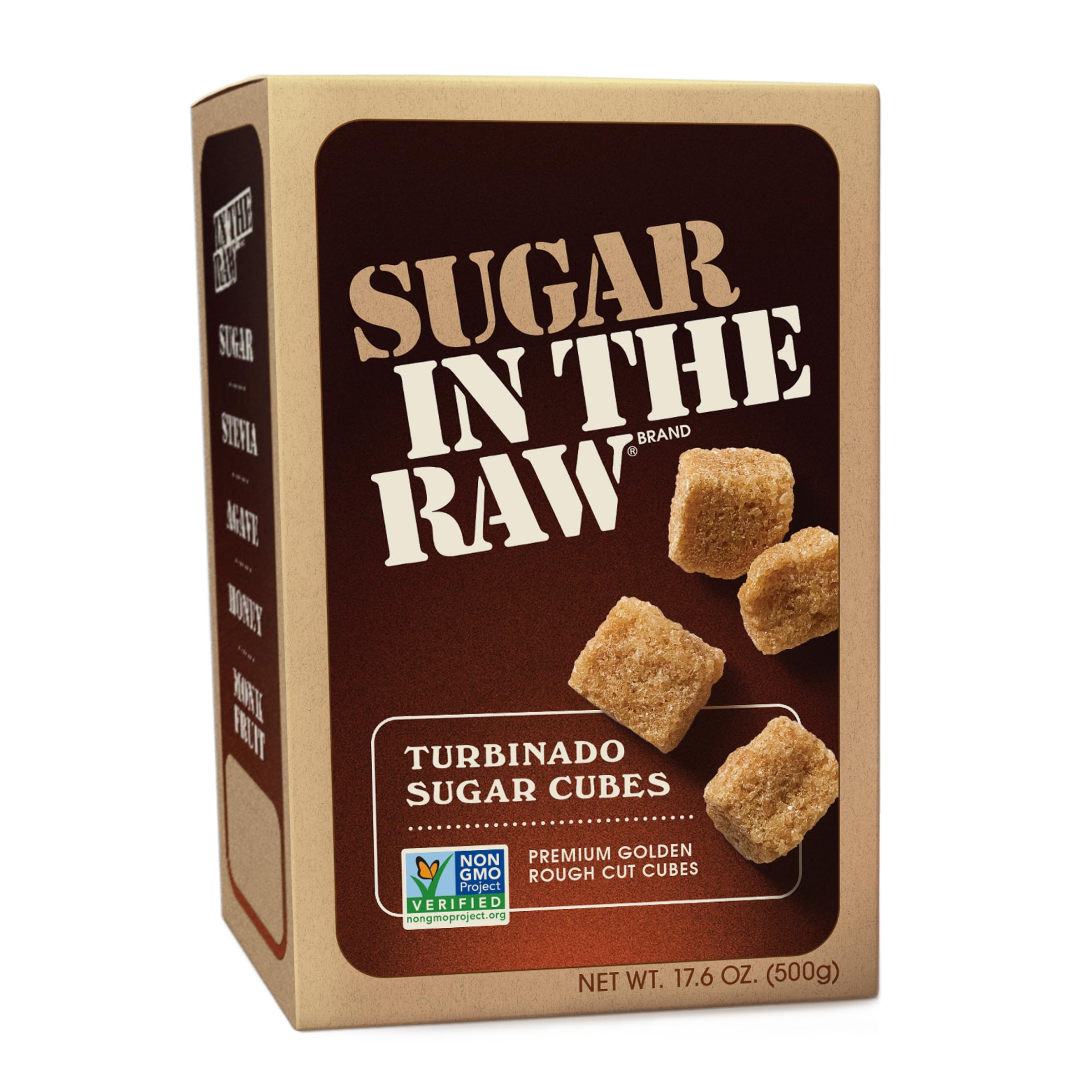 Sugar In The Raw, Turbinado Cane Sugar Cubes, 17.6 oz Box | Pure, All-Natural Turbinado Sugar, Non-GMO Project Certified, Kosher, Vegan and Gluten Free