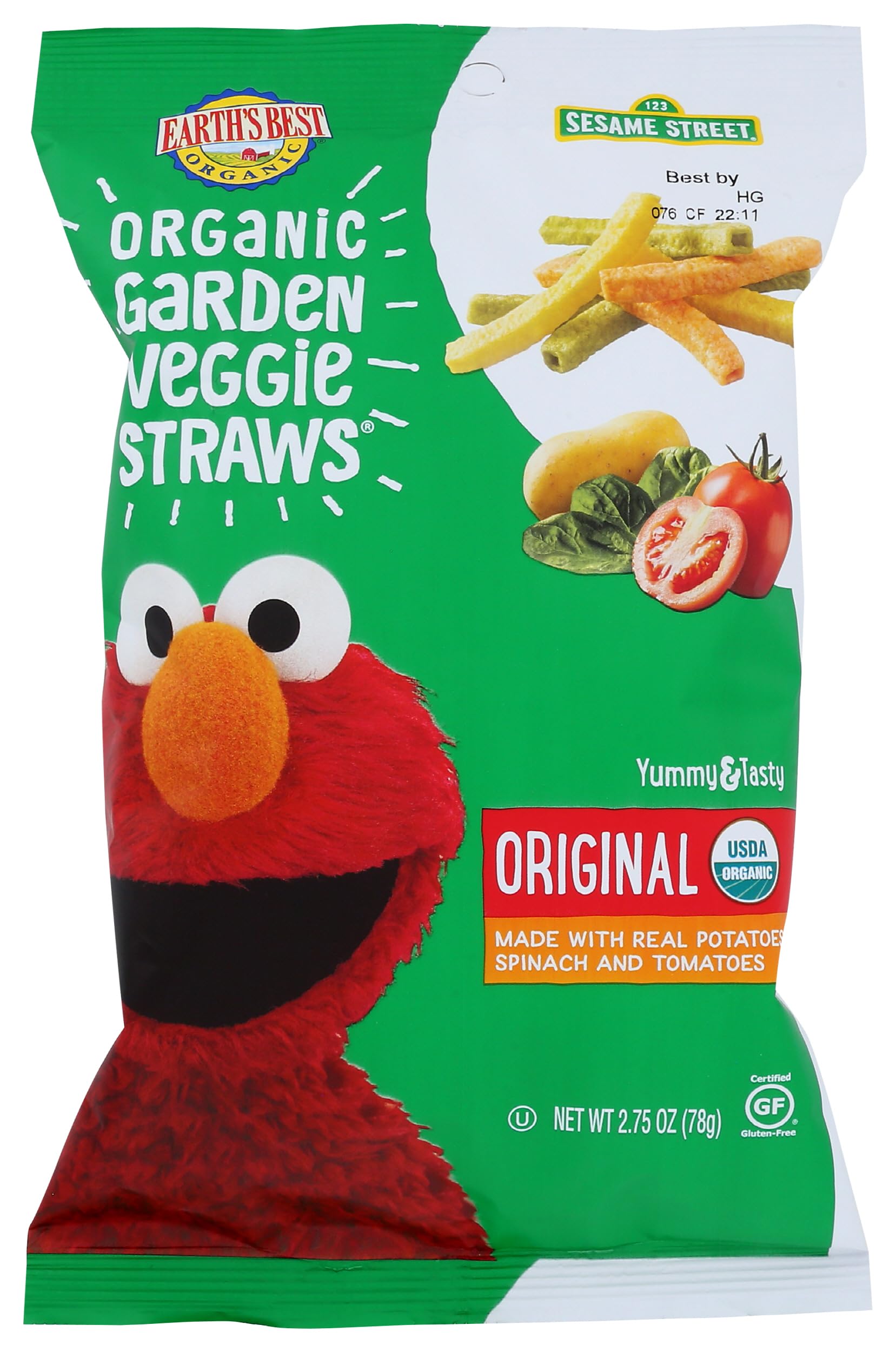 Earth's Best Organic Garden Veggie Straws, Original, 2.75 Ounce