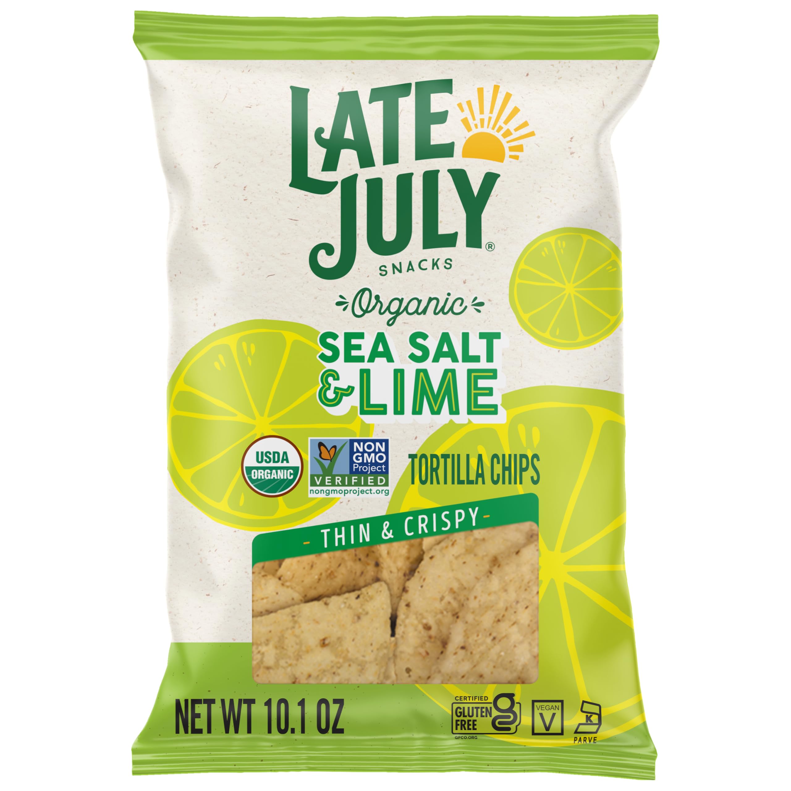 Late July Restaurant Style Sea Salt & Lime Tortilla Chips, 10.1 Oz Bag