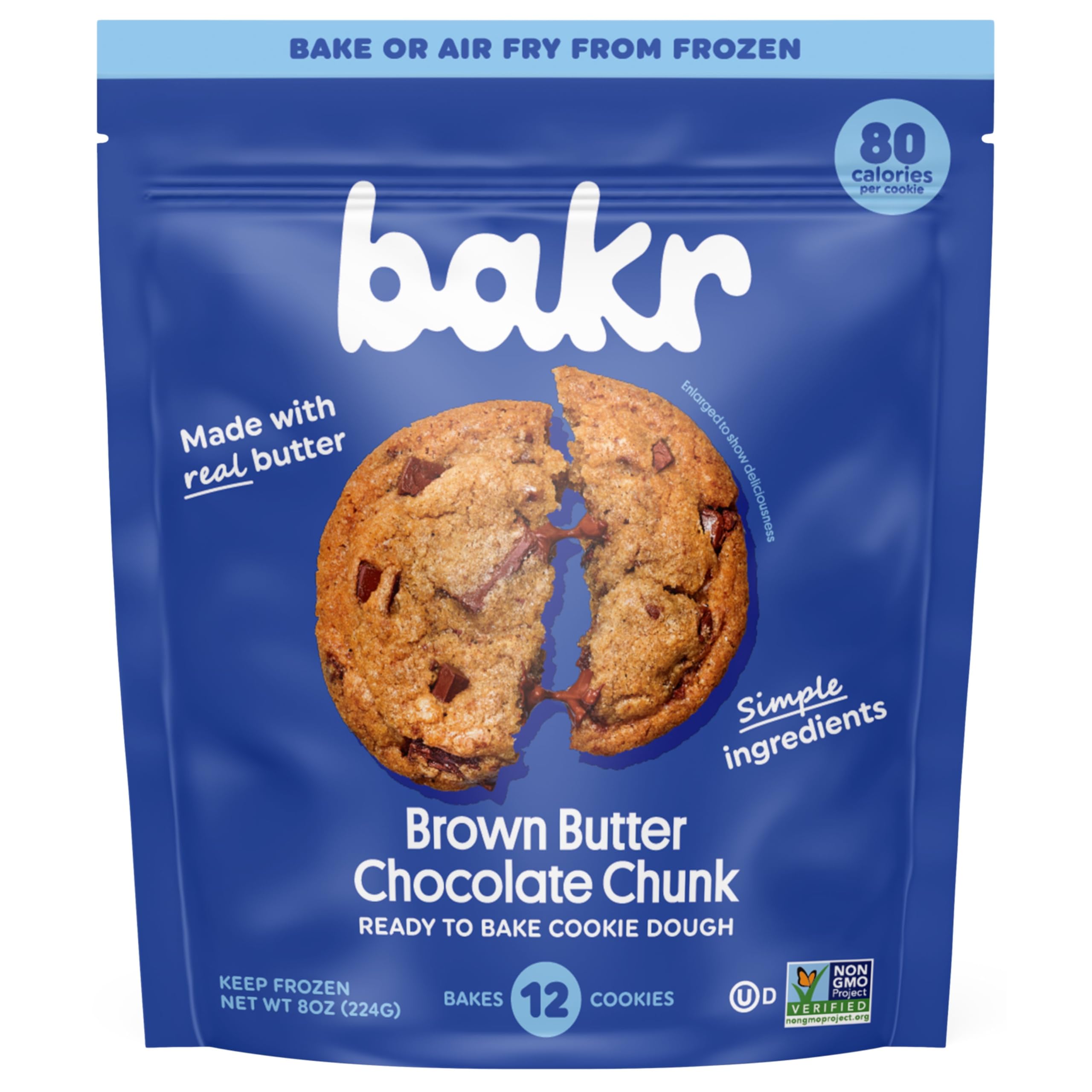 Bakr Cookies Brown Butter Chocolate Chunk Cookie Dough, 8 OZ