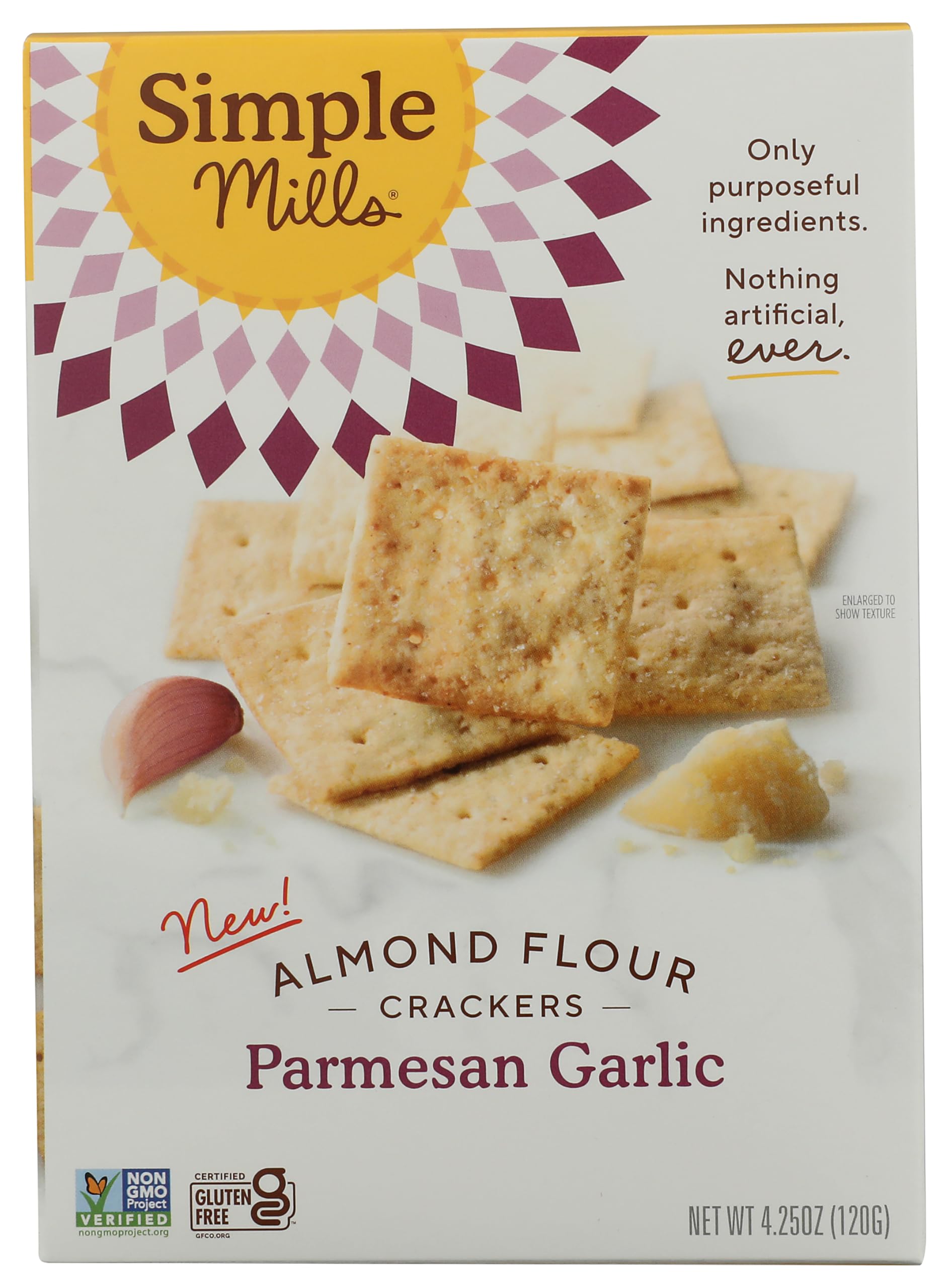 Simple Mills Parmesan Garlic Almond Flour Crackers, 4.25 OZ