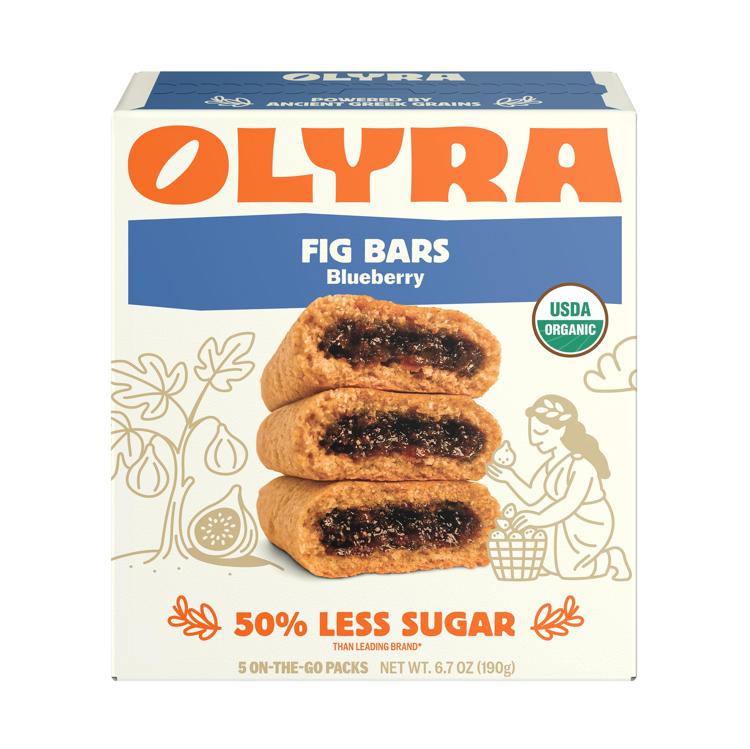 Olyra Organic Blueberry Fig Bar 5pk, 6.7 OZ