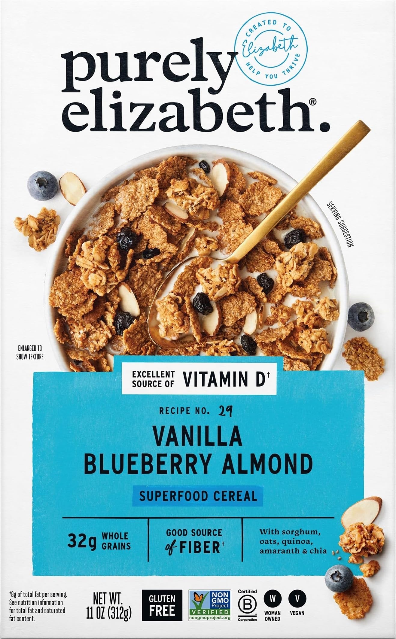 Purely Elizabeth, Vanilla Blueberry Almond Cereal, 11 Ounce