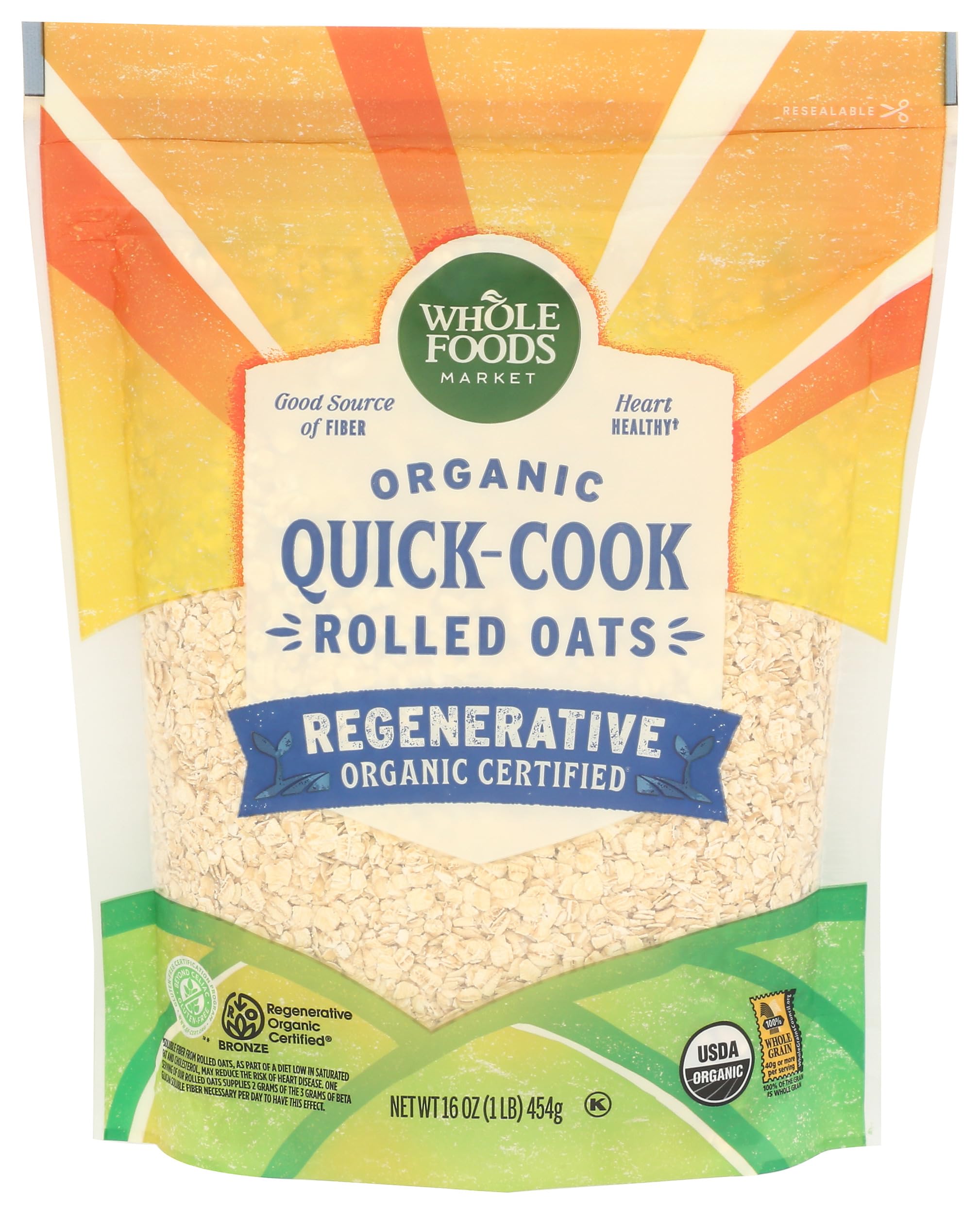 Organic Quick Cook Rolled Oats, 16 Ounce