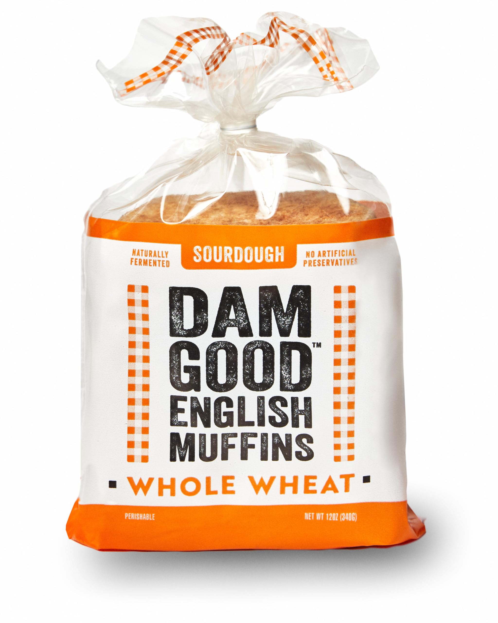 Dam Good® English Muffins Sourdough Whole Wheat, No Preservatives, Vegan, Frozen, 4 Count, 12 oz