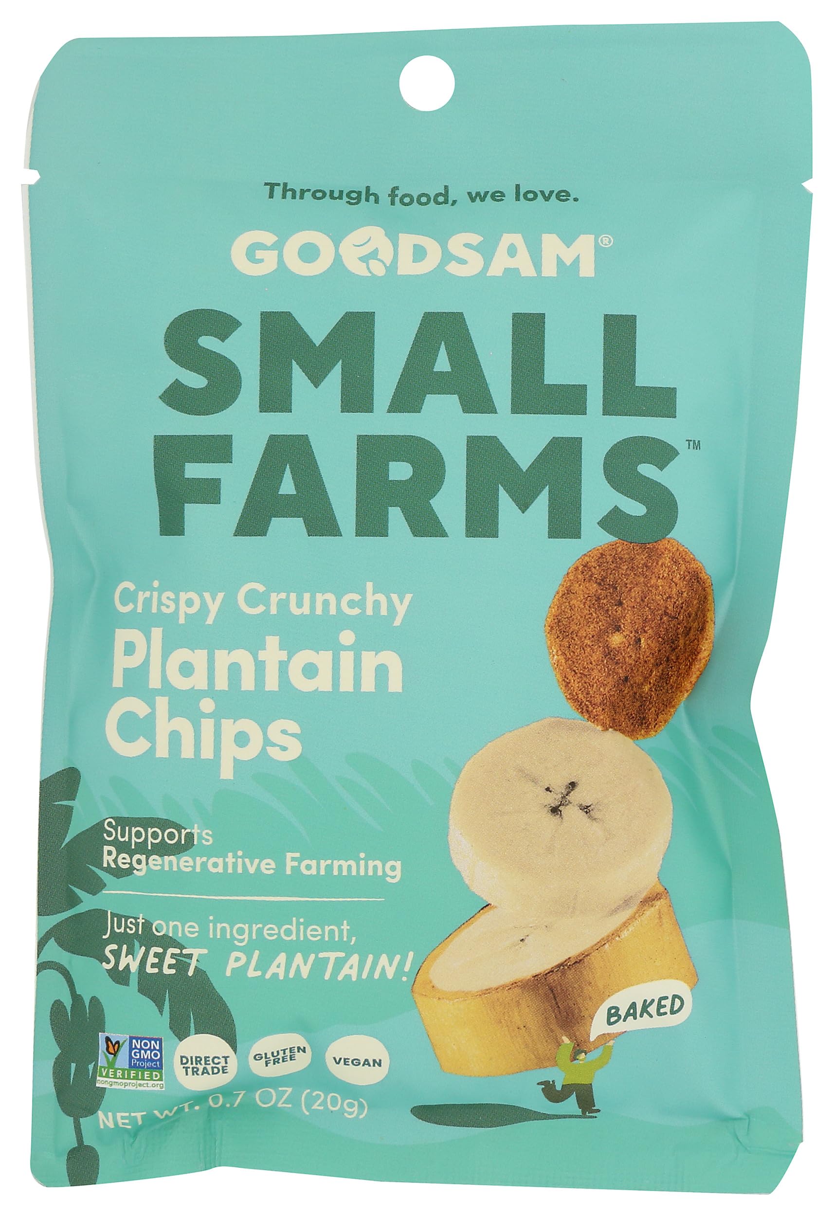 goodSAM Baked Sweet Plantain Chips – A Simple, One-Ingredient Fruit Snack That Gives Back to Regenerative Family Farms, 0.7oz