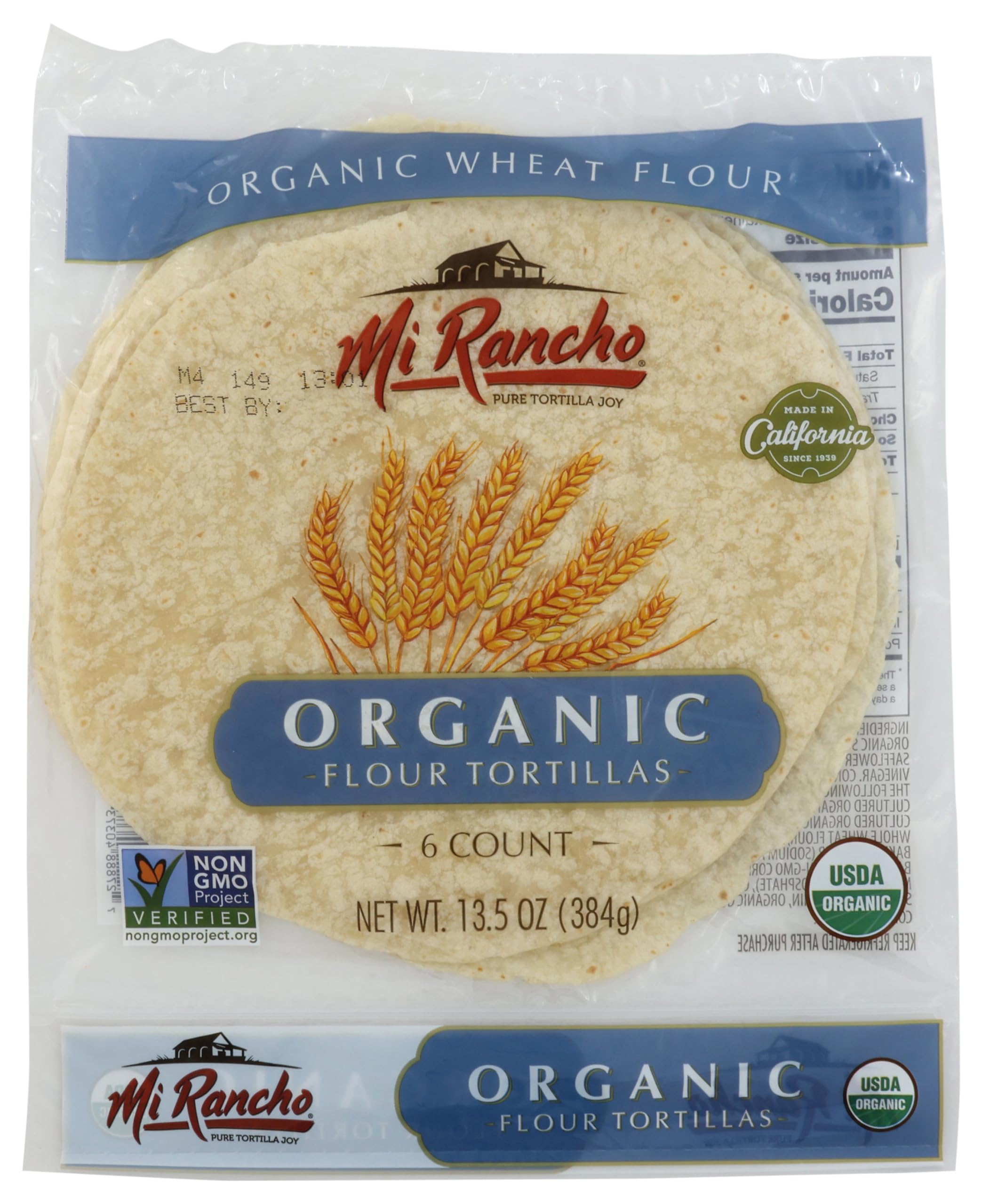 Mi Rancho Organic Flour Tortillas, 6 ct, 14 oz total